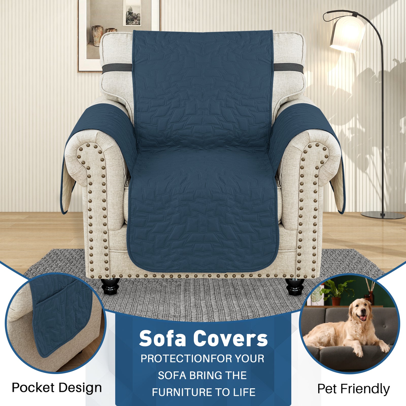 Copertura Impermeabile per Poltrona Singola con Braccioli e Funzione Antiscivolo | YSTYLE