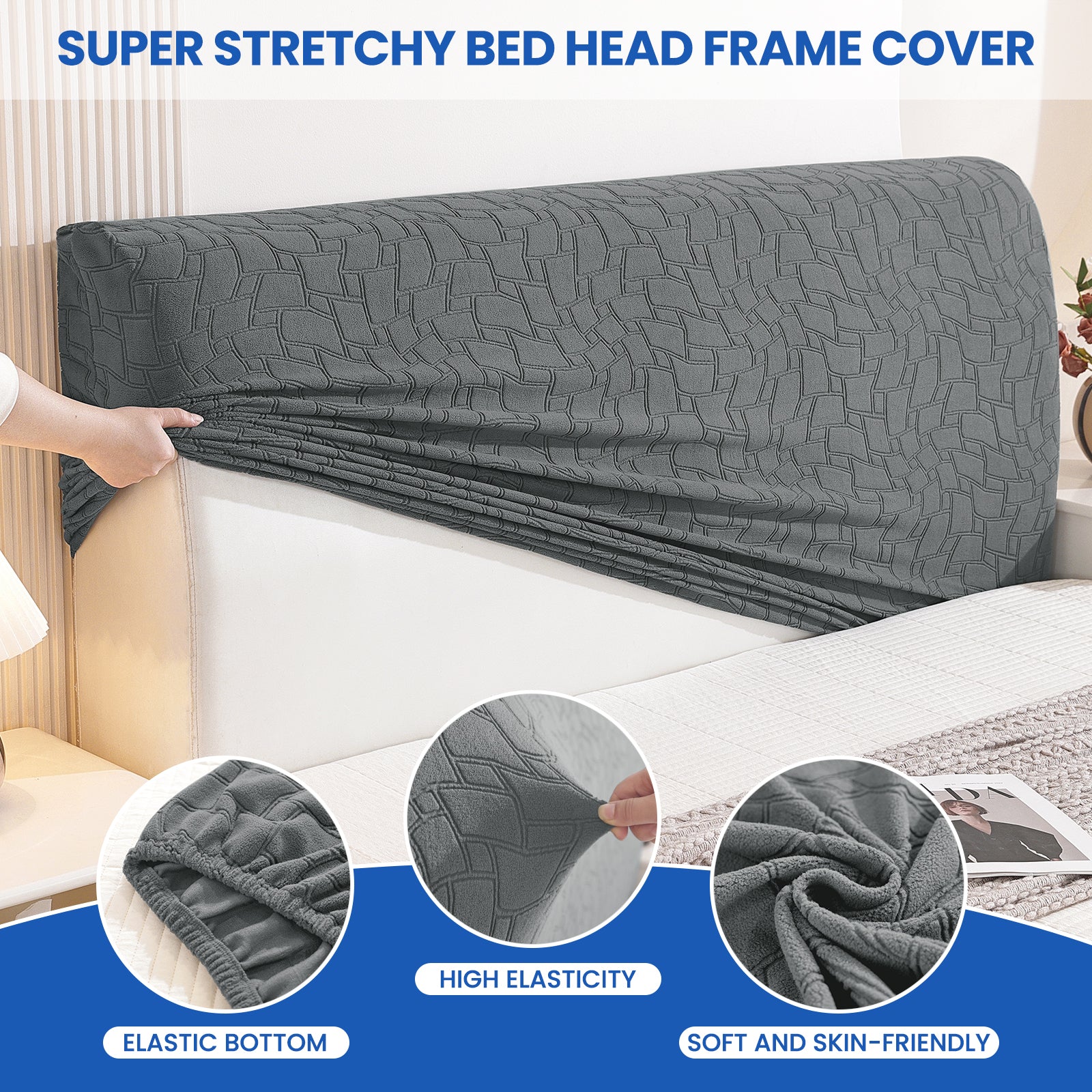 YSTYLE Universal Elastic 180cm Headboard Cover Dustproof Washable