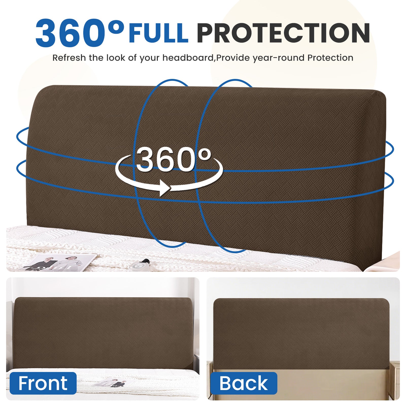 Ystyle 120cm Single Bed Headboard Cover Elasticated Headboard Slipcover, Universal Washable Single Bed Headboard Cover, Dust-Proof Headboard Protector