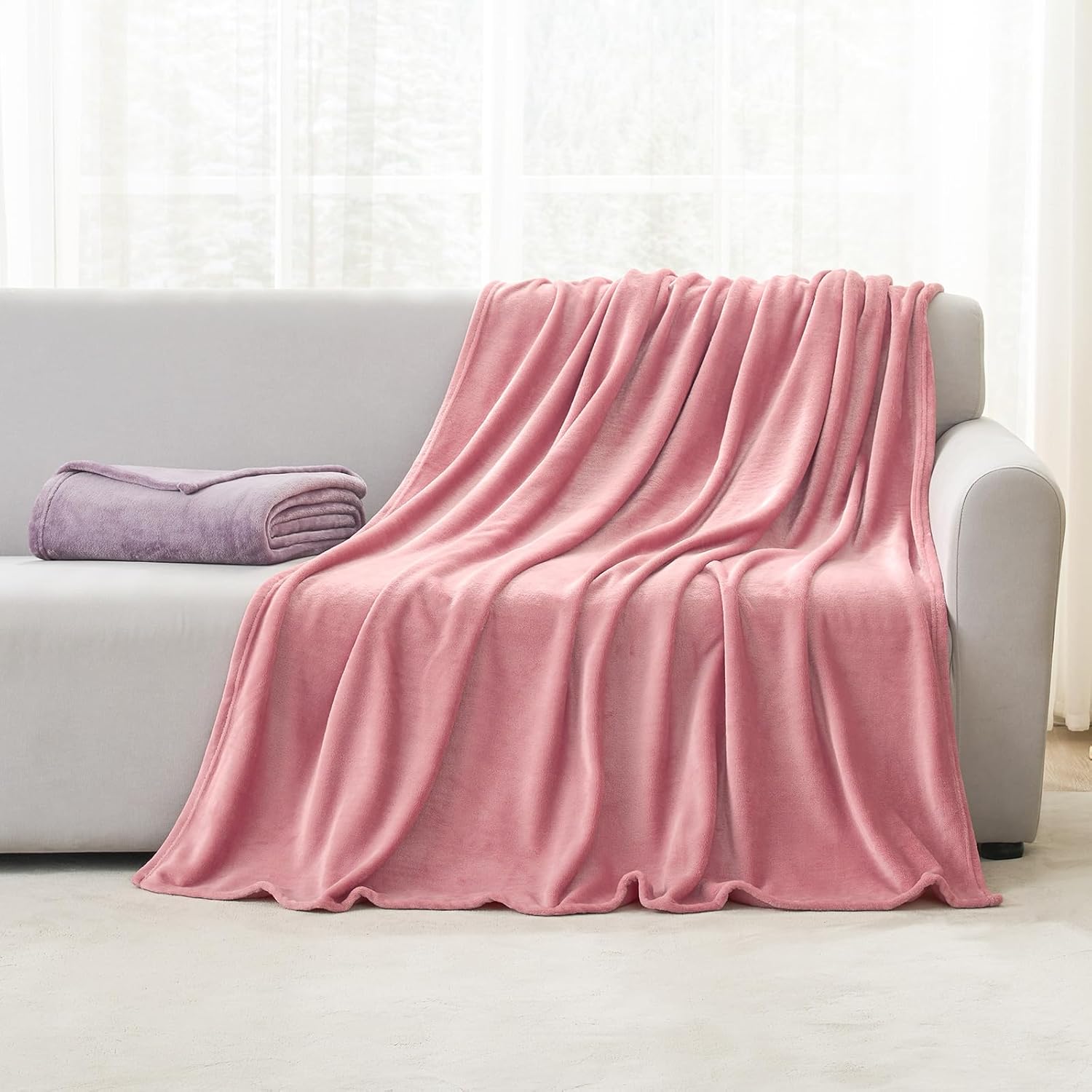 YSTYLE Soft Flannel Fleece Twin Blanket Plush Throw 160 x 200 CM