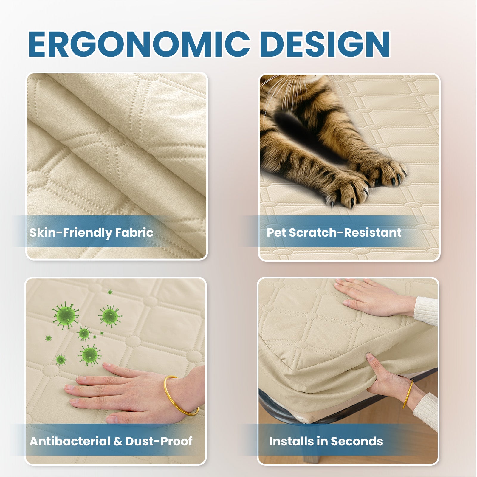 Ystyle Waterproof Mattress Protector – Double Size 160x190 cm Anti-Allergy & Scratch Resistant