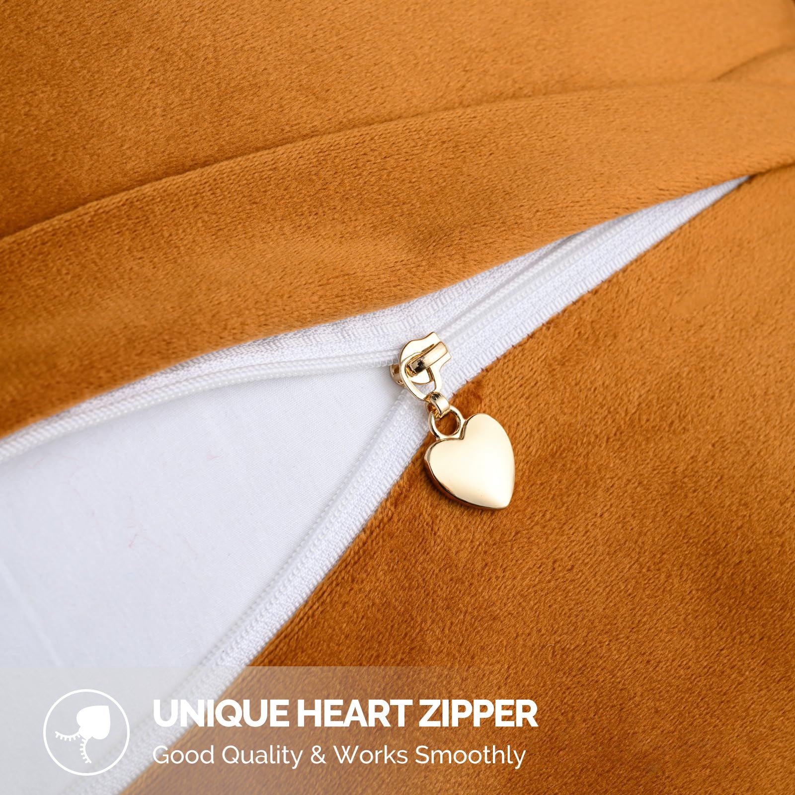 Ystyle Chenille Sofa Cushion Covers 60 x 60 cm, 2 Pieces, Soft Durable Heart-Shaped Cushion Cover, Decorative Elegant Pillow Case for Living Room