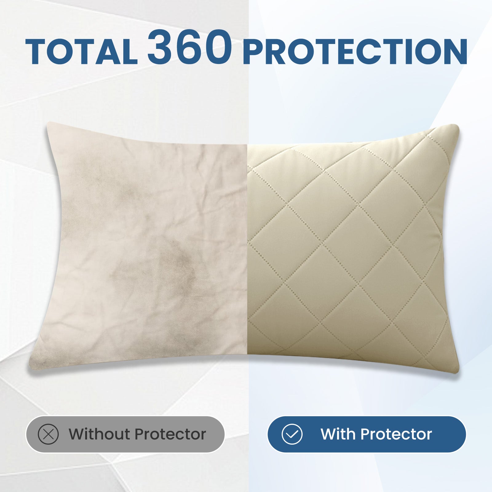 YSTYLE 2 Pieces Waterproof Bed Pillowcases 50x80cm Anti Mite-YSTYLE