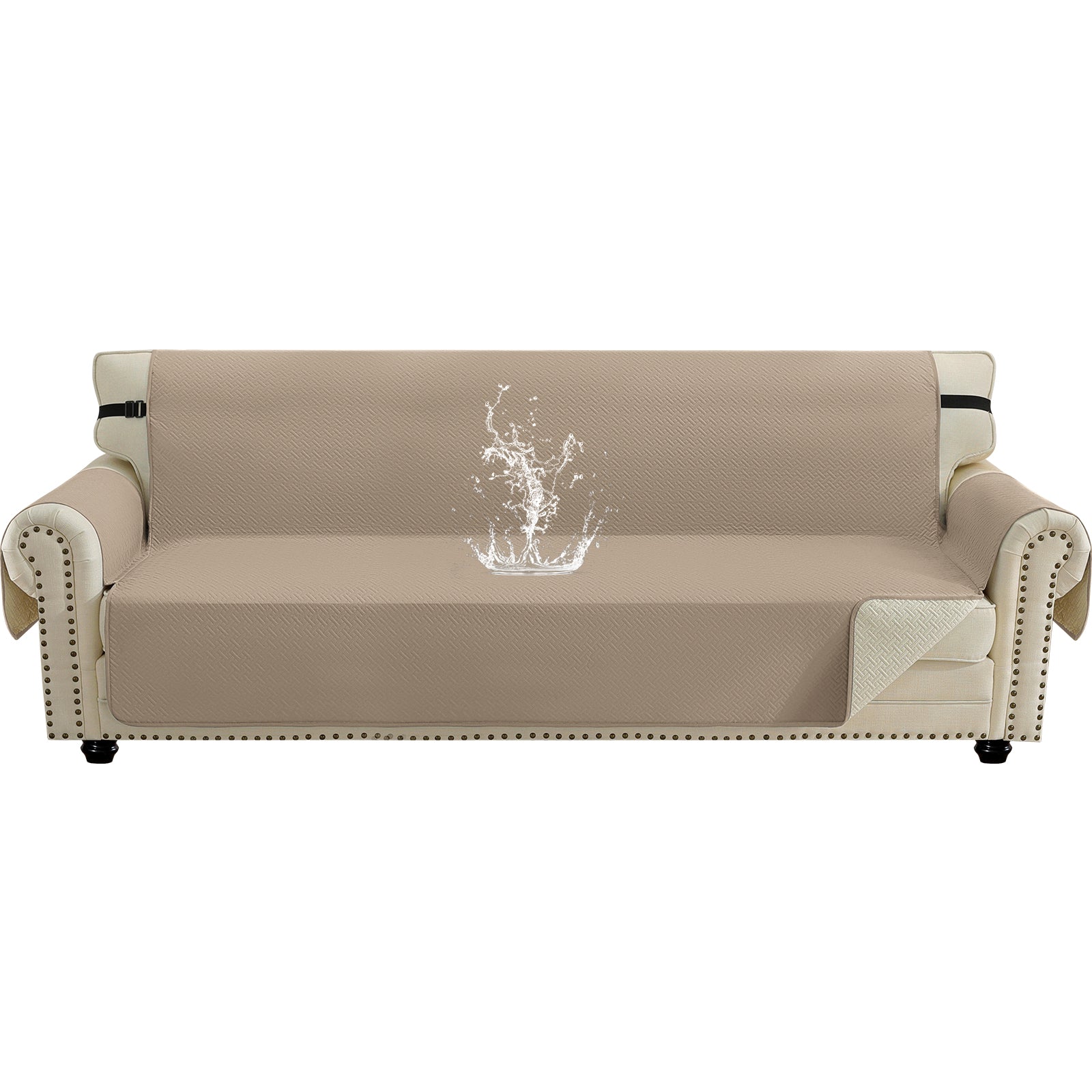 imperméable canapé couverture with Side Pockets and Non-Slip Backing
