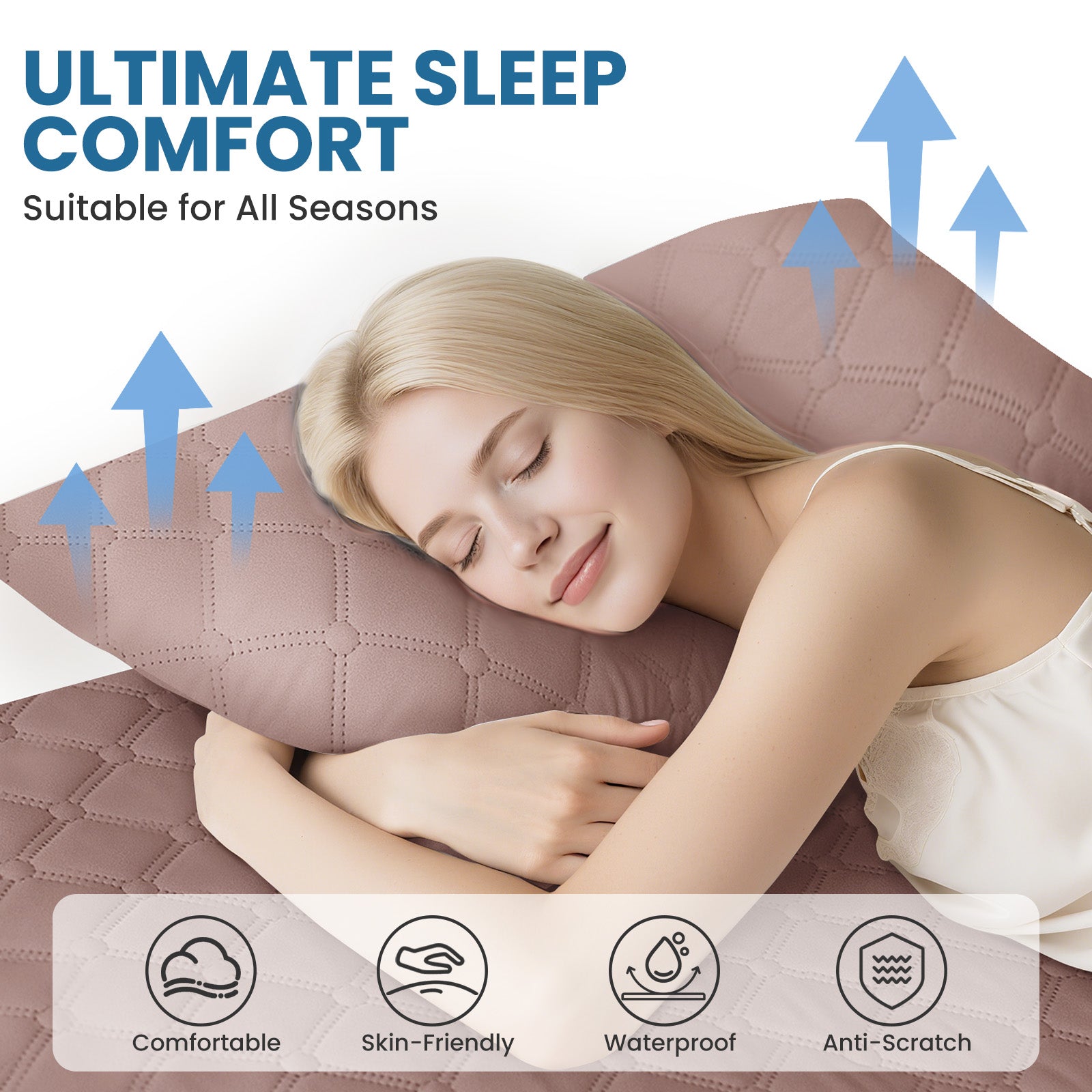 Ystyle Waterproof Pillow Protectors 50x80 cm Set of 2, Scratch-Resistant Pillowcase Covers