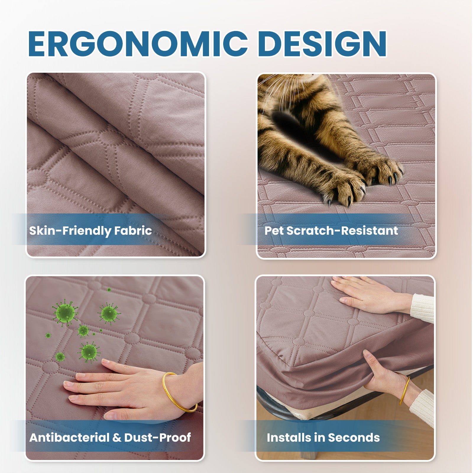 Ystyle Waterproof Mattress Protector – Double Size 160x190 cm Anti-Allergy & Scratch Resistant