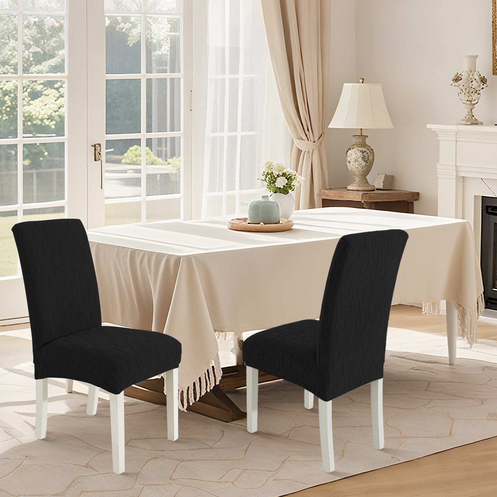 Ystyle 2-Piece Chair Covers with Backrest, Elastic Living Room Kitchen Chair Slipcovers, Soft Comfortable Anti-Scratch Chair Covers, Easy to Clean and Durable, Washable Removable