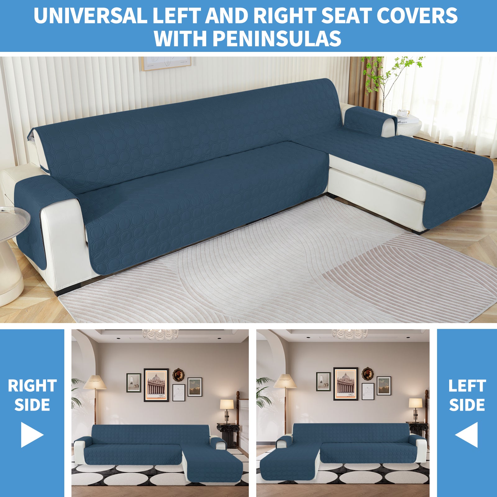 Copertura Impermeabile Reversibile per Divano Angolare a 2 Posti Penisola | YSTYLE