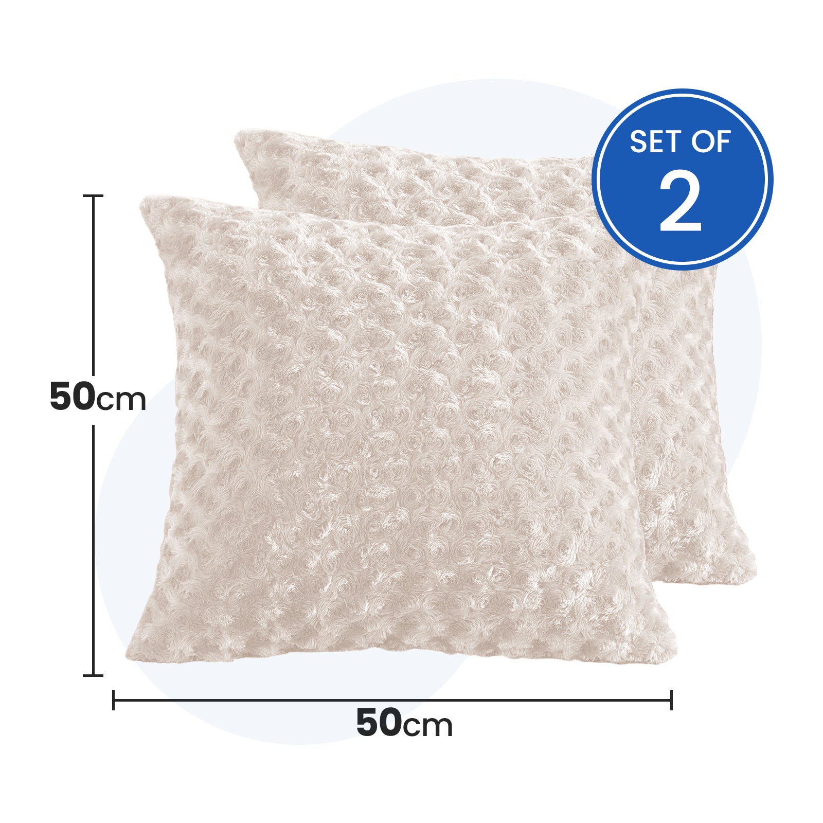 Ystyle Sofa Cushion Covers 50 x 50 cm Set of 2, Soft Plush Sofa Cushion Covers, Modern Elegant Decorative Sofa Cushion Covers, Durable for Living Room Bedroom