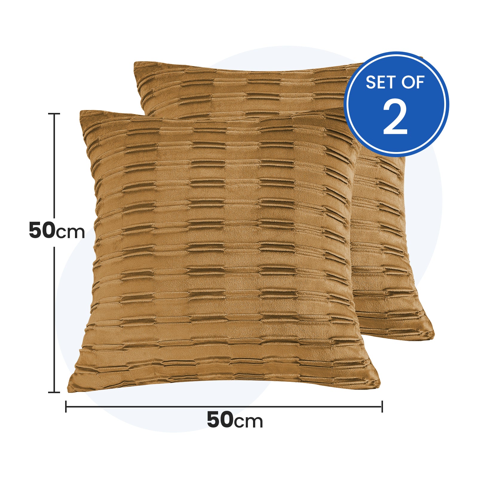 Ystyle Sofa Cushion Covers 50 x 50 cm Set of 2 Soft Velvet Sofa Cushion Covers Modern Bedroom Sofa Bed Invisible Zipper Washable Elegant Durable