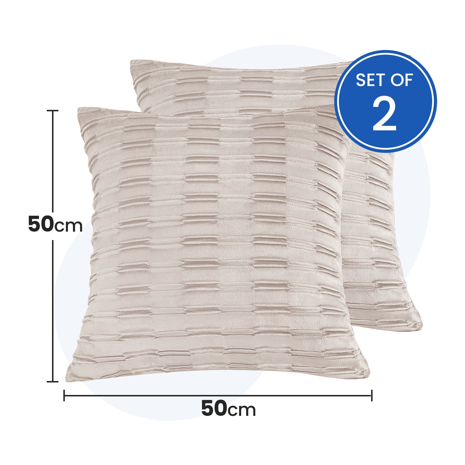 Ystyle Sofa Cushion Covers 50 x 50 cm Set of 2 Soft Velvet Sofa Cushion Covers Modern Bedroom Sofa Bed Invisible Zipper Washable Elegant Durable