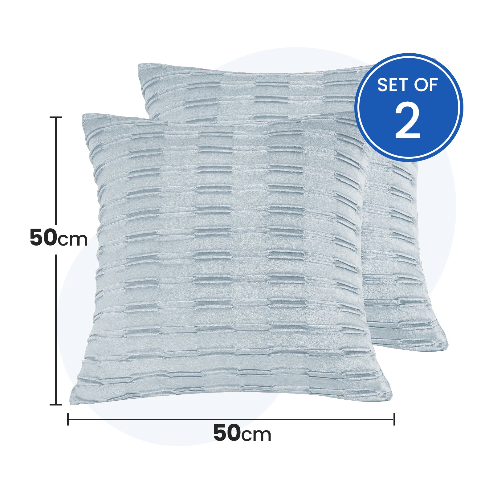 Ystyle Sofa Cushion Covers 50 x 50 cm Set of 2 Soft Velvet Sofa Cushion Covers Modern Bedroom Sofa Bed Invisible Zipper Washable Elegant Durable