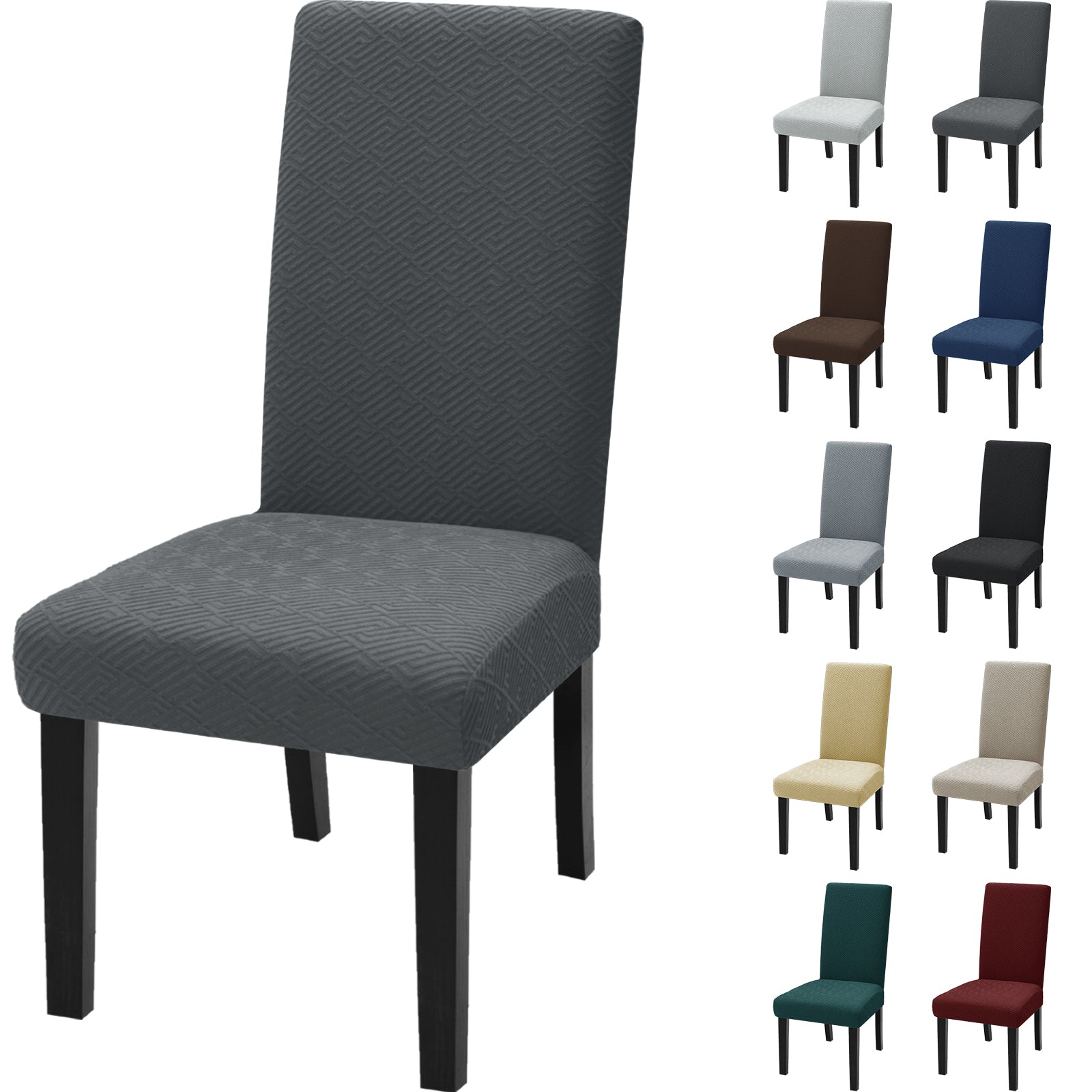 ETIQUETA DE SILLÓN ELÁSTICO YSTYLE - 6 UNIDADES, Ajuste Universal, Anti-Rayado, Lavable, Estilo Moderno - Espalda Jacquard