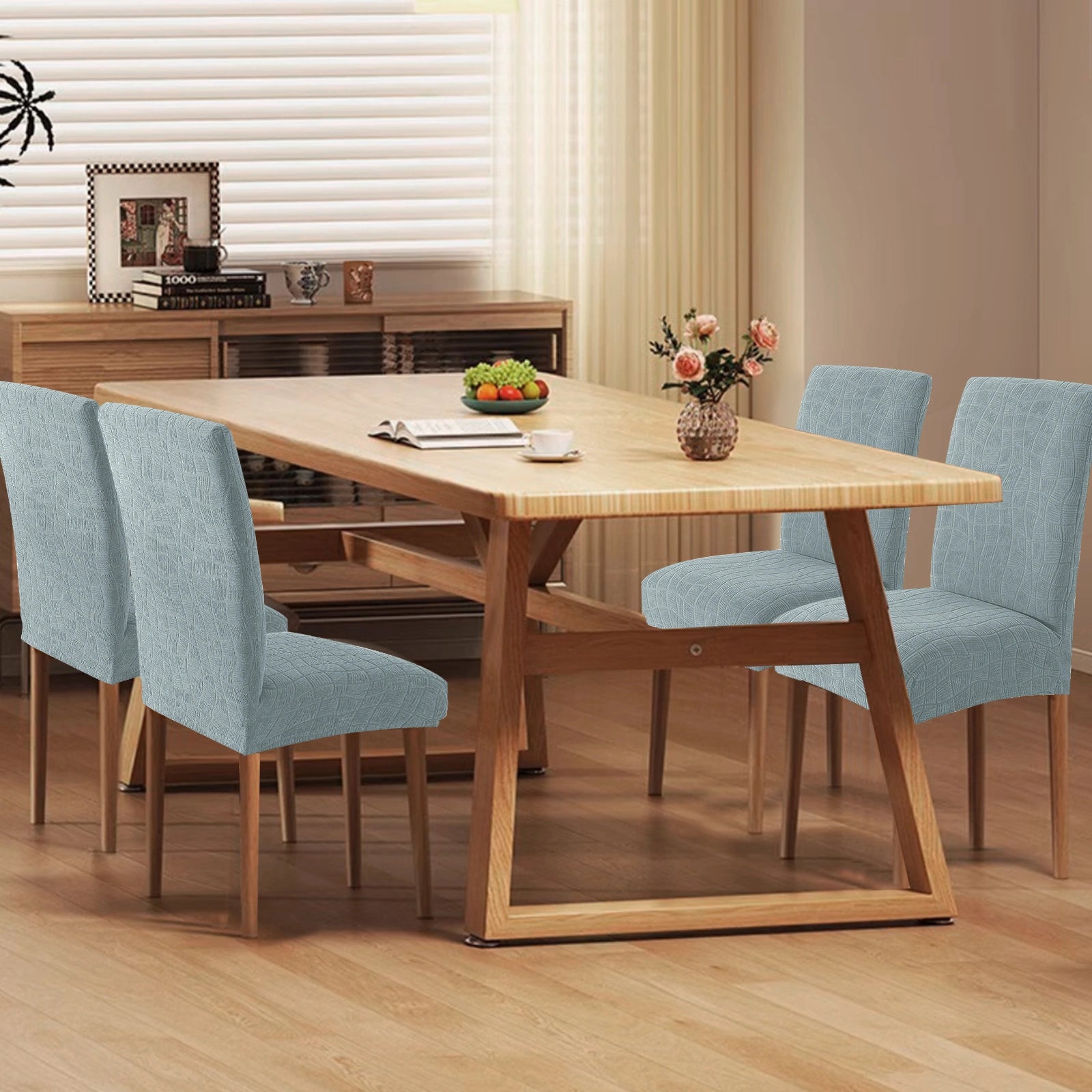 YSTYLE 4 PCS Fundas para Sillas – Ajuste Elástico, Resistente a los Rayones, Protector Universal para Sillas de Comedor - Ondulado 