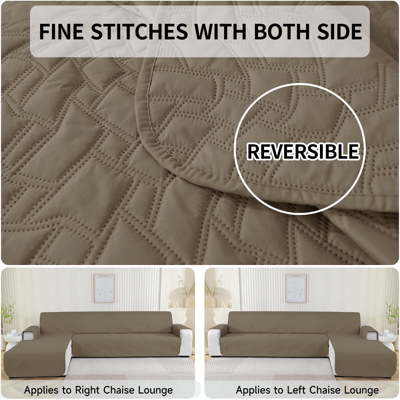 Copertura Impermeabile Reversibile per Divano Angolare a 4 Posti Penisola | YSTYLE