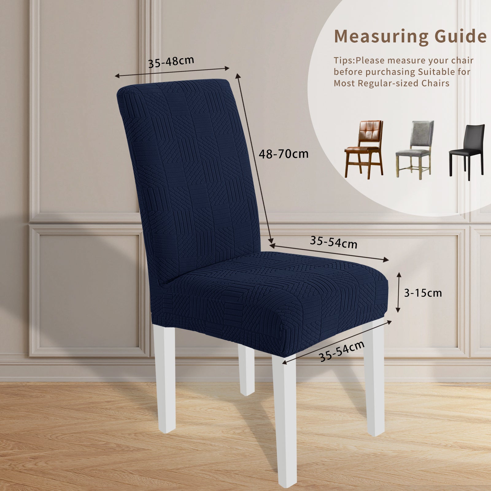 YSTYLE 2 Pieces élastique Dining Chair couvertures 48-70CM Back Height