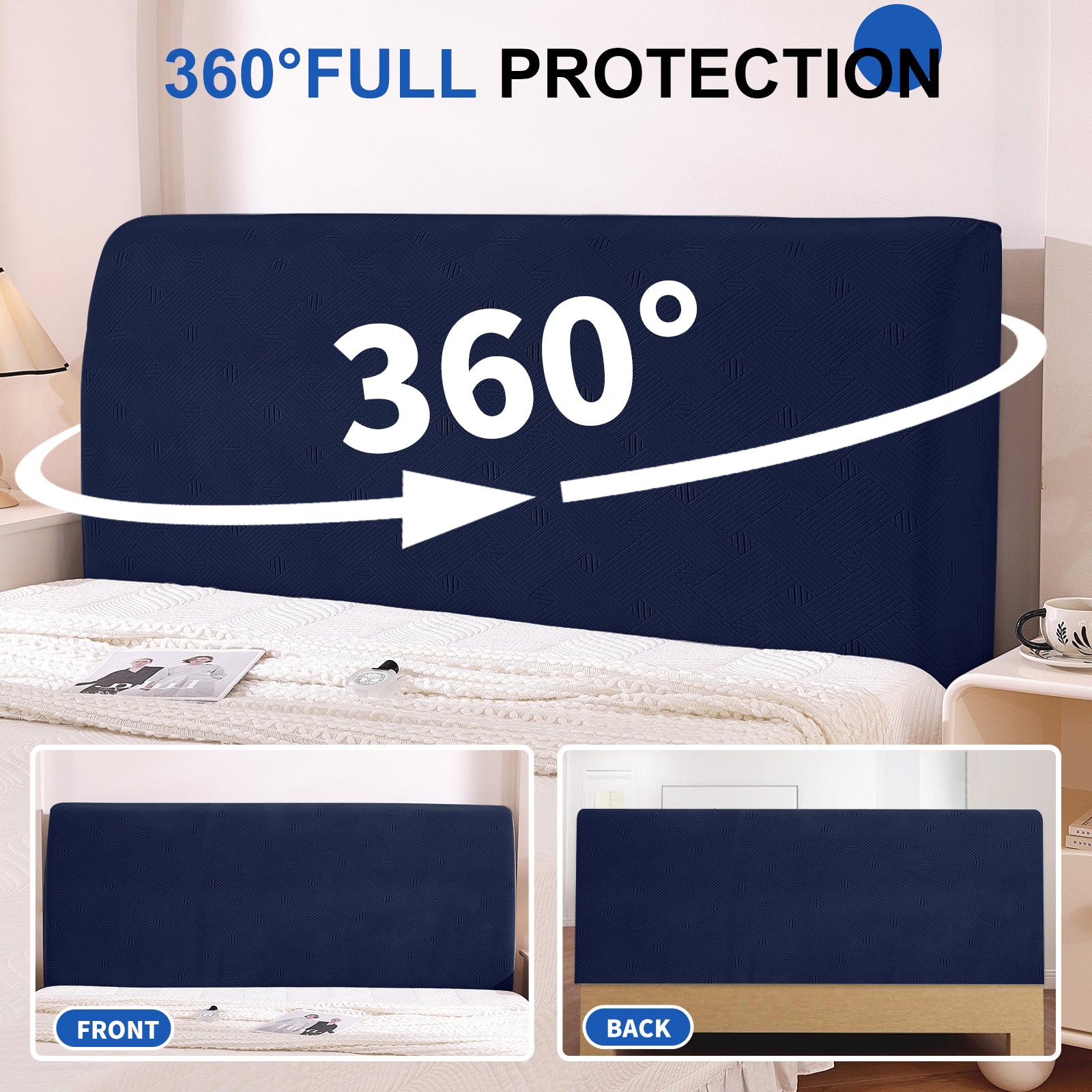 Ystyle 150cm Bed Headboard Cover, Elasticized Double/Single Bed Headboard Cover, Washable Double Bed Headboard Slipcover, Universal Dust-Proof Headboard Cover