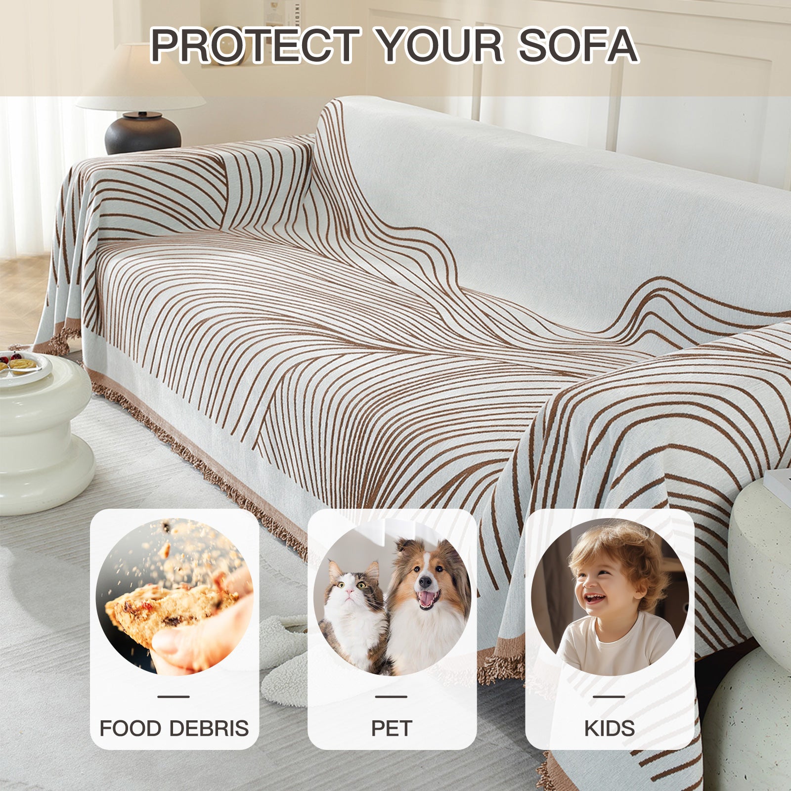 YSTYLE Universal 2 Seater canapé couverture Throw 180x280CM Soft
