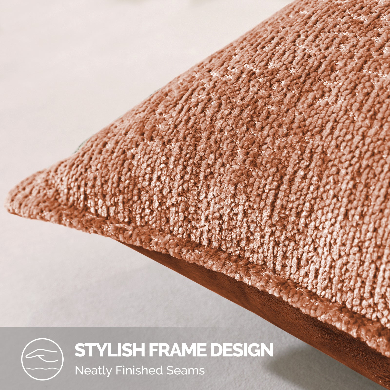 Ystyle Chenille Sofa Cushion Covers 60 x 60 cm, 2 Pieces, Soft Durable Heart-Shaped Cushion Cover, Decorative Elegant Pillow Case for Living Room