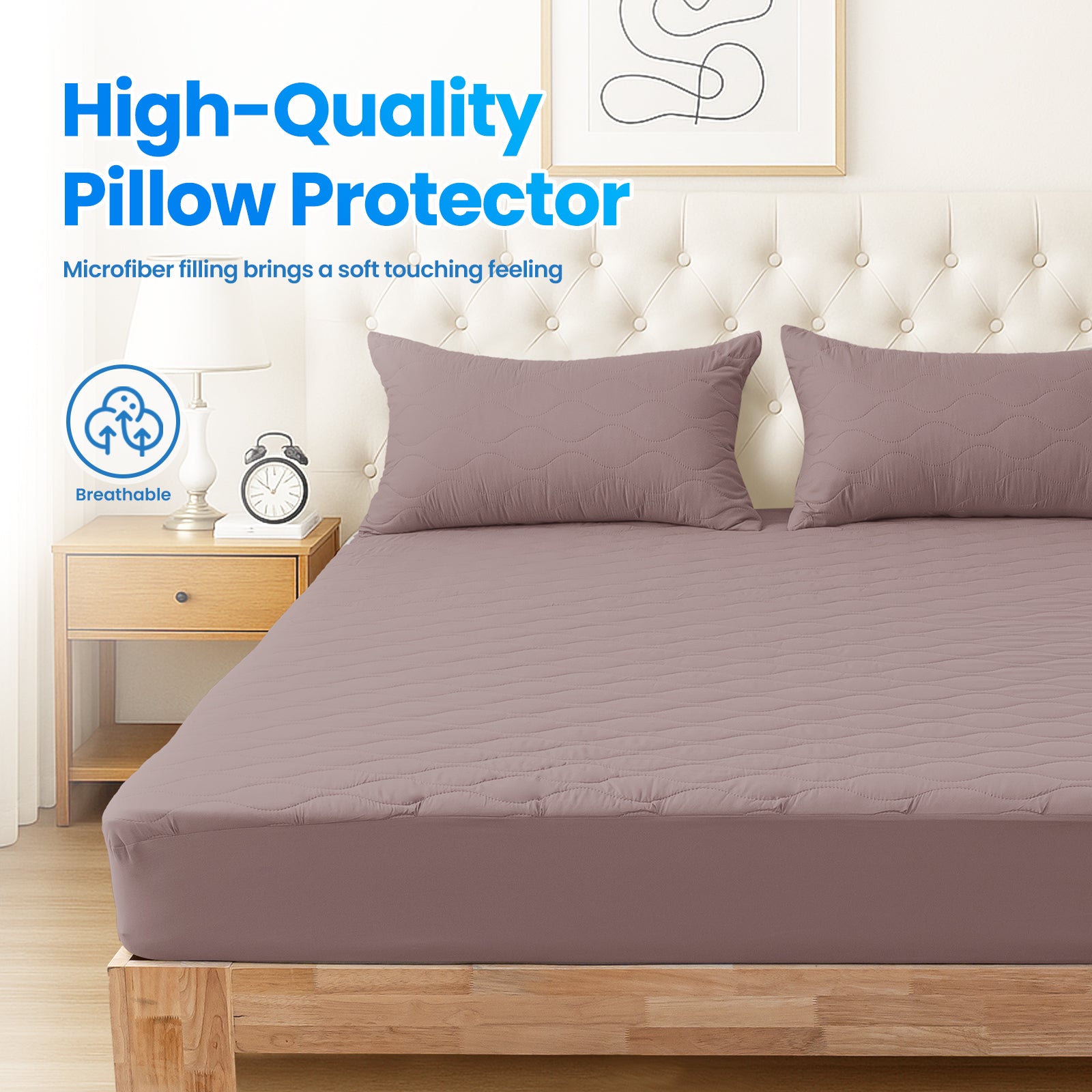 YSTYLE 2 Waterproof Pillowcases 50x80cm Breathable Anti Mite-YSTYLE