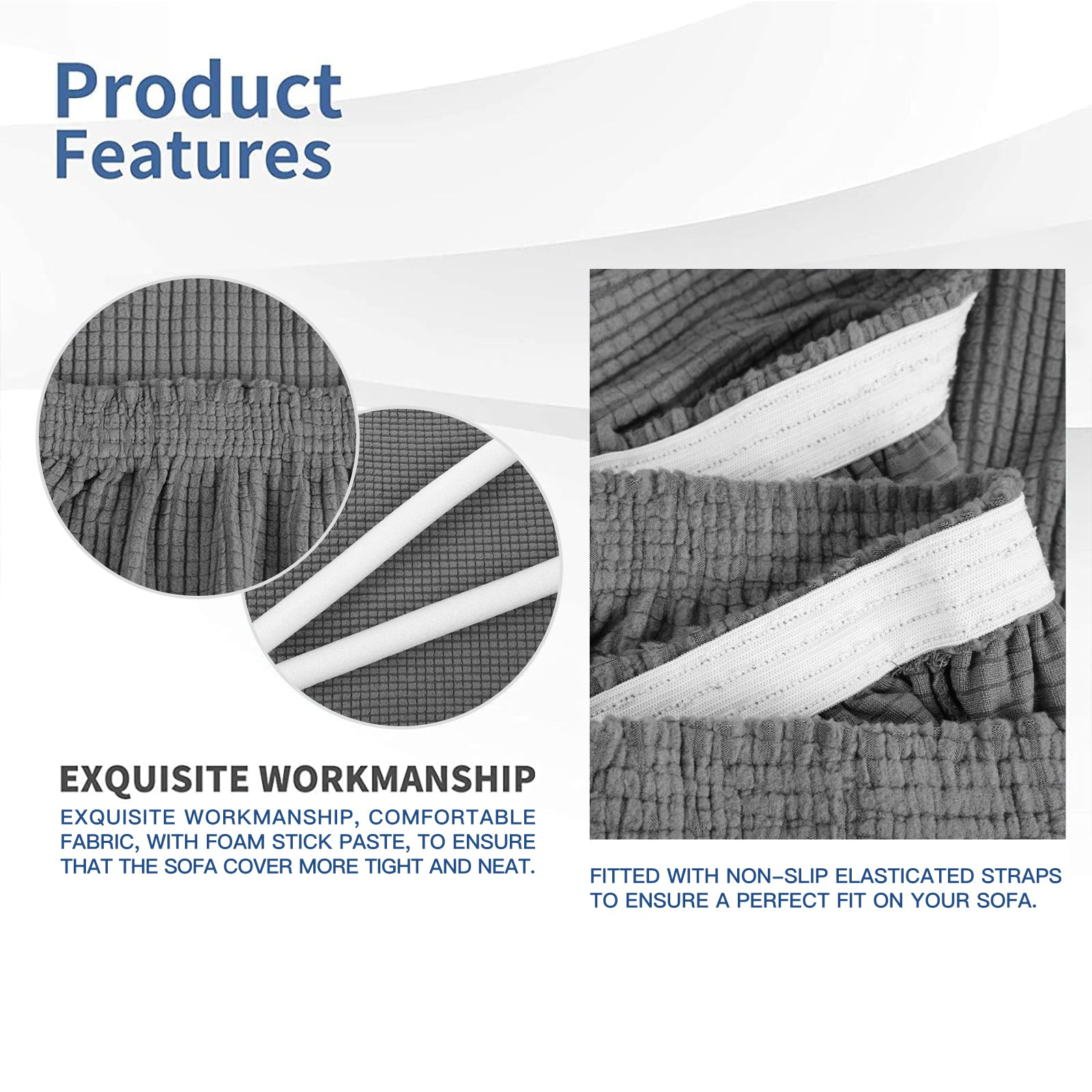 YSTYLE Cubierta de Sofá para 3 Personas – Elástica, Antideslizante y Amigable con Mascotas, Resistente a los Rayones, Lavable-Red 