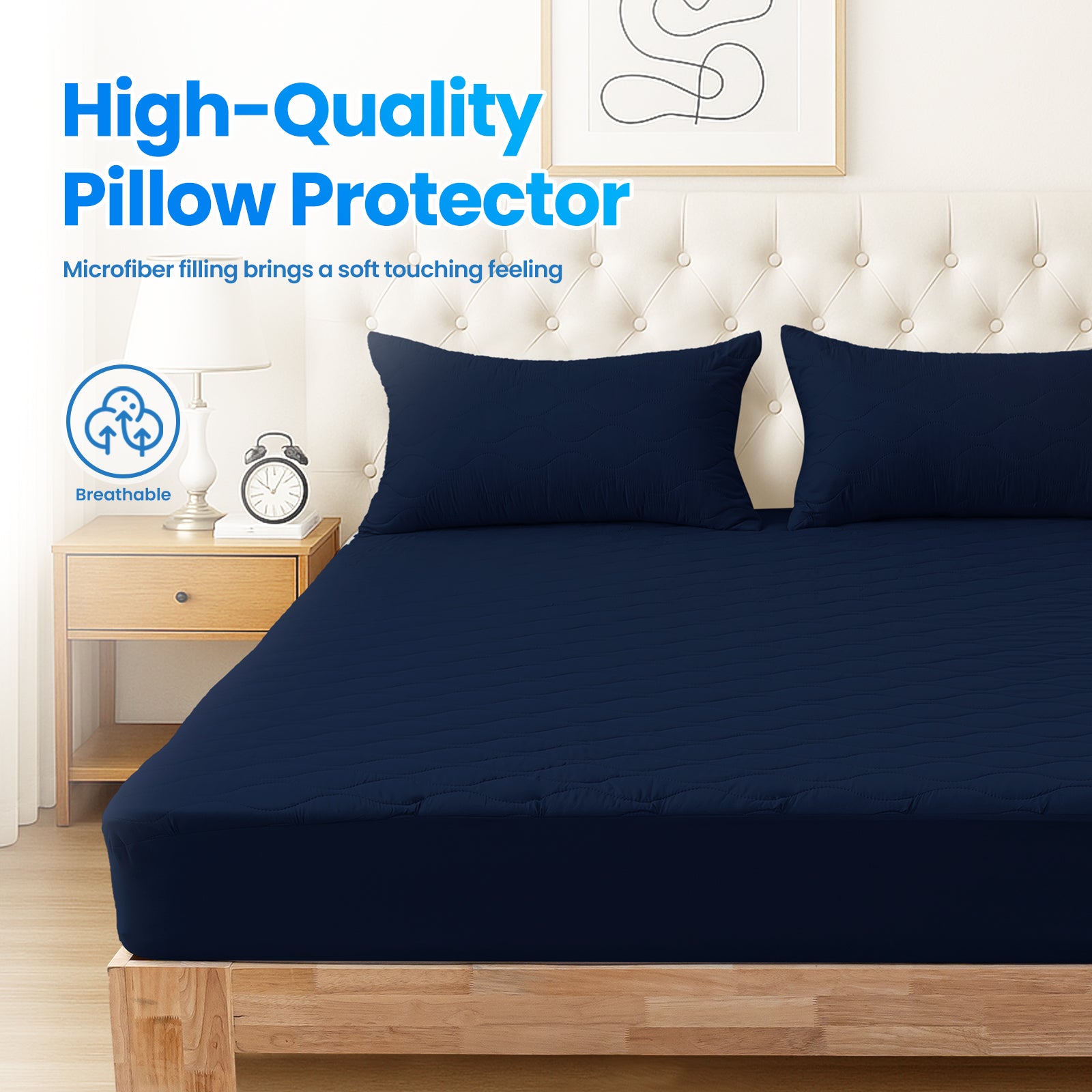 YSTYLE 2 Waterproof Pillowcases 50x80cm Breathable Anti Mite-YSTYLE