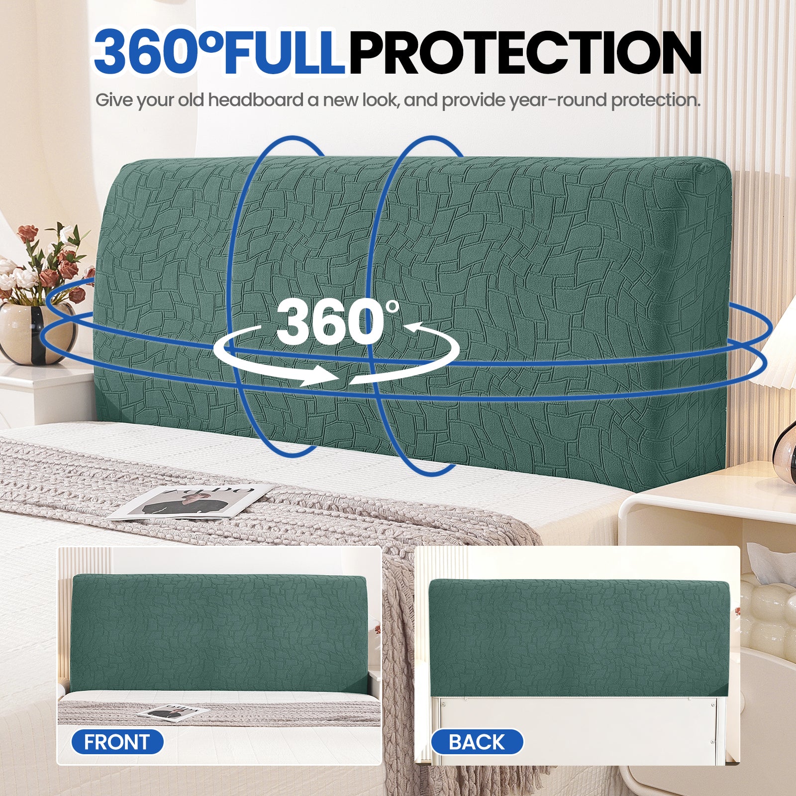 YSTYLE Universal Elastic 180cm Headboard Cover Dustproof Washable