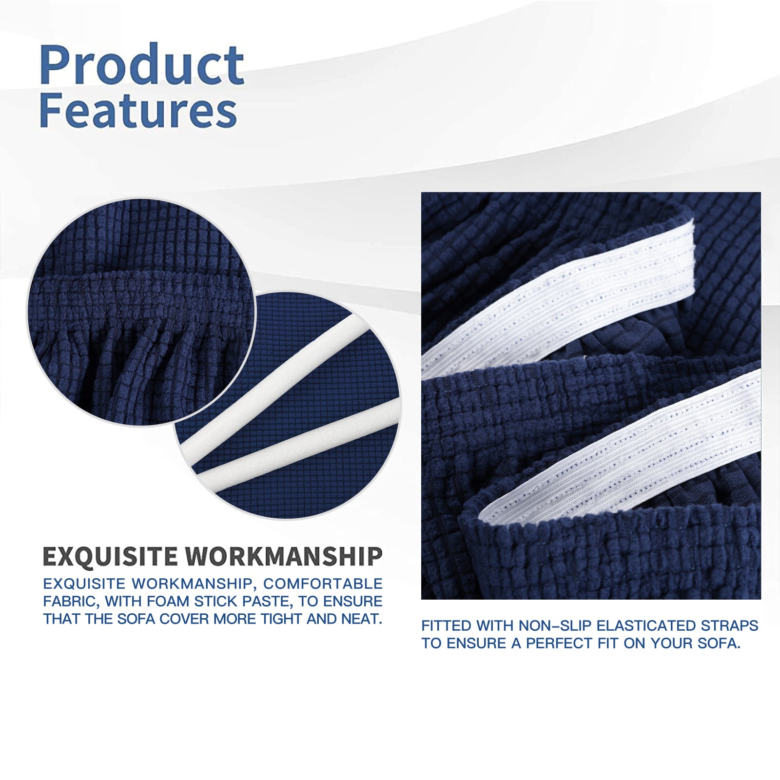 YSTYLE Cubierta de Sofá para 3 Personas – Elástica, Antideslizante y Amigable con Mascotas, Resistente a los Rayones, Lavable-Red 