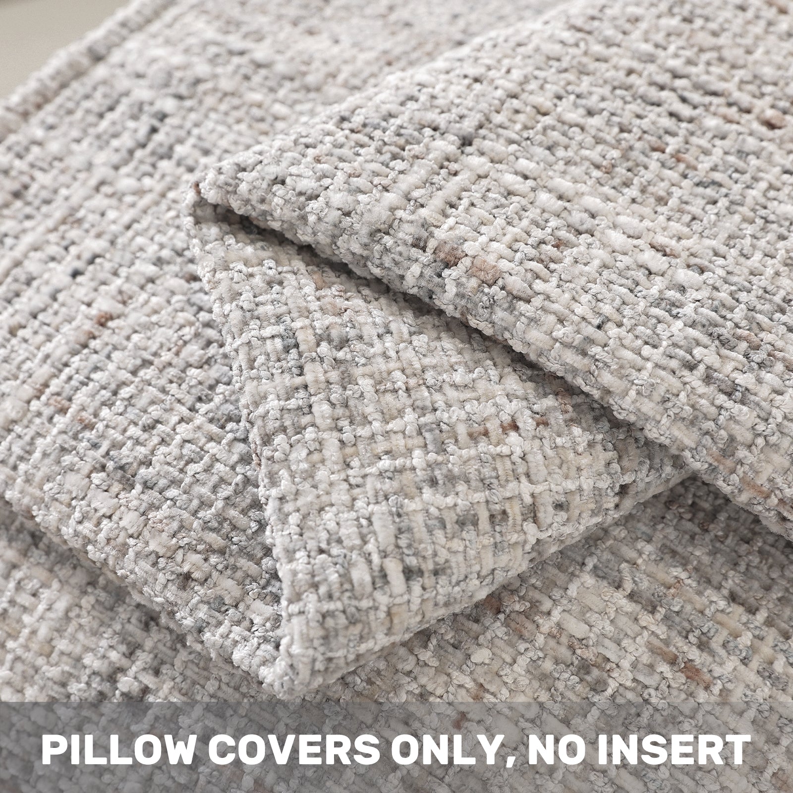 Ystyle Chenille Sofa Cushion Covers 60 x 60 cm, 2 Pieces, Soft Durable Cushion Cover, Sofa Cushion Cover with Corazón Shape, Elegant Decorative Pillowcase Living Room