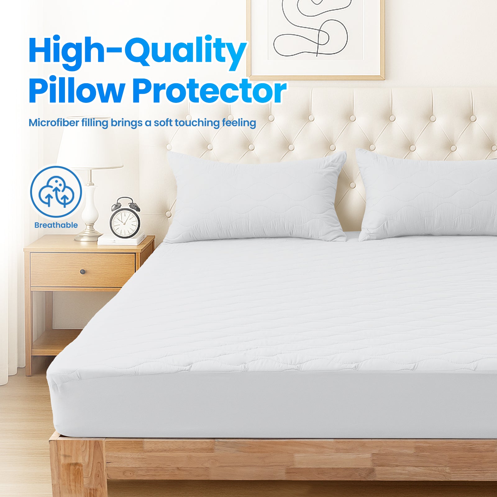 YSTYLE 2 Waterproof Pillowcases 50x80cm Breathable Anti Mite-YSTYLE