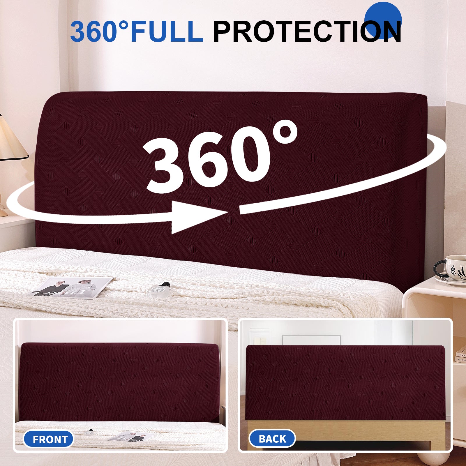 Ystyle 150cm Bed Headboard Cover, Elasticized Double/Single Bed Headboard Cover, Washable Double Bed Headboard Slipcover, Universal Dust-Proof Headboard Cover