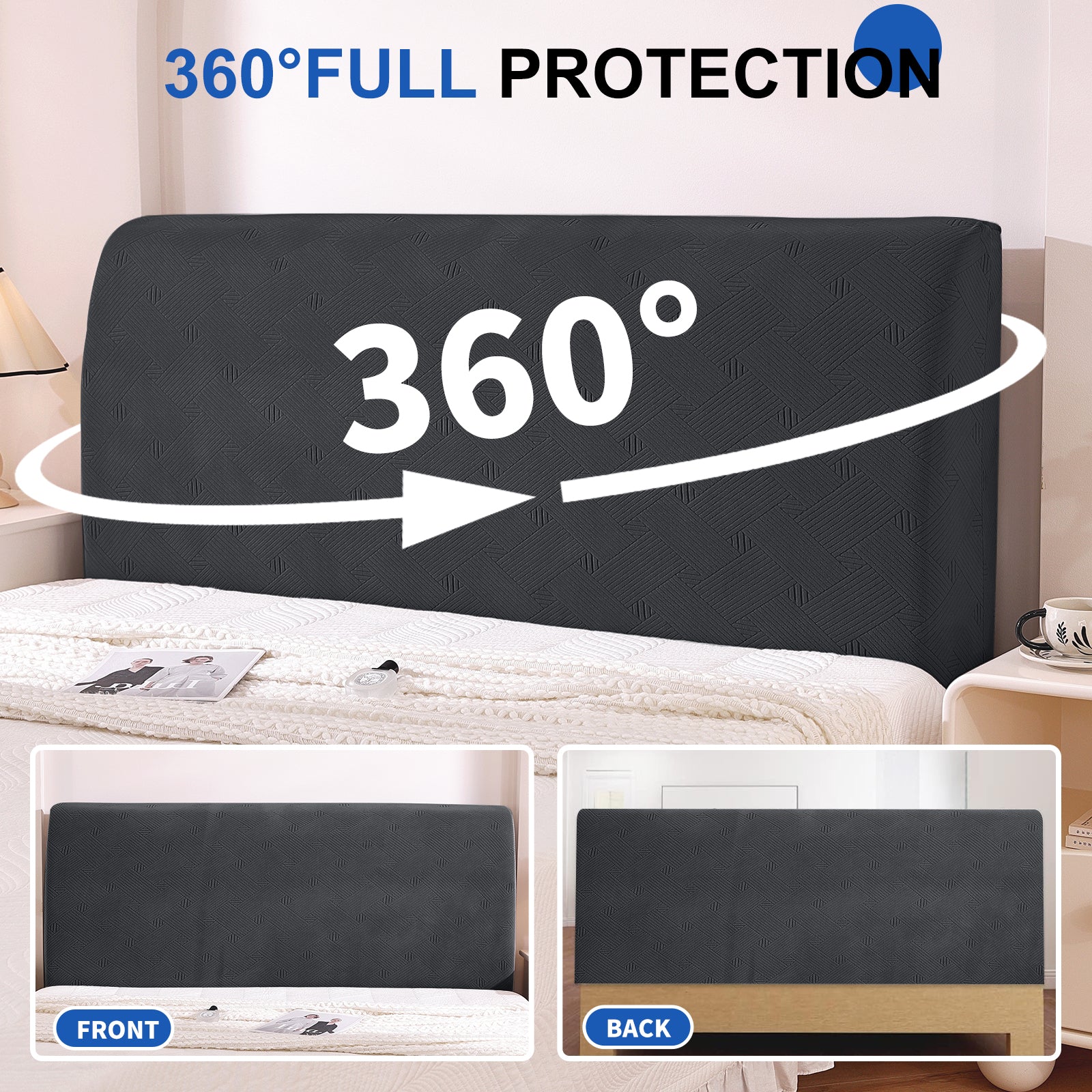 Ystyle 150cm Bed Headboard Cover, Elasticized Double/Single Bed Headboard Cover, Washable Double Bed Headboard Slipcover, Universal Dust-Proof Headboard Cover