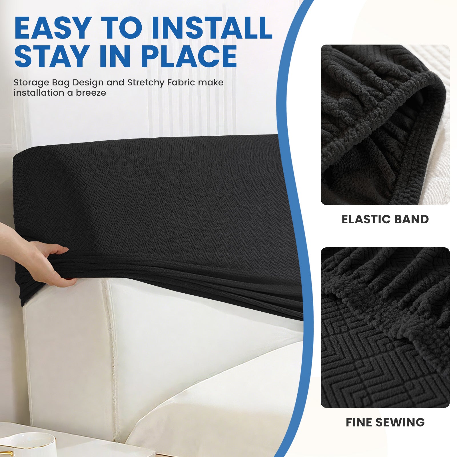 Ystyle 120cm Single Bed Headboard Cover Elasticated Headboard Slipcover, Universal Washable Single Bed Headboard Cover, Dust-Proof Headboard Protector