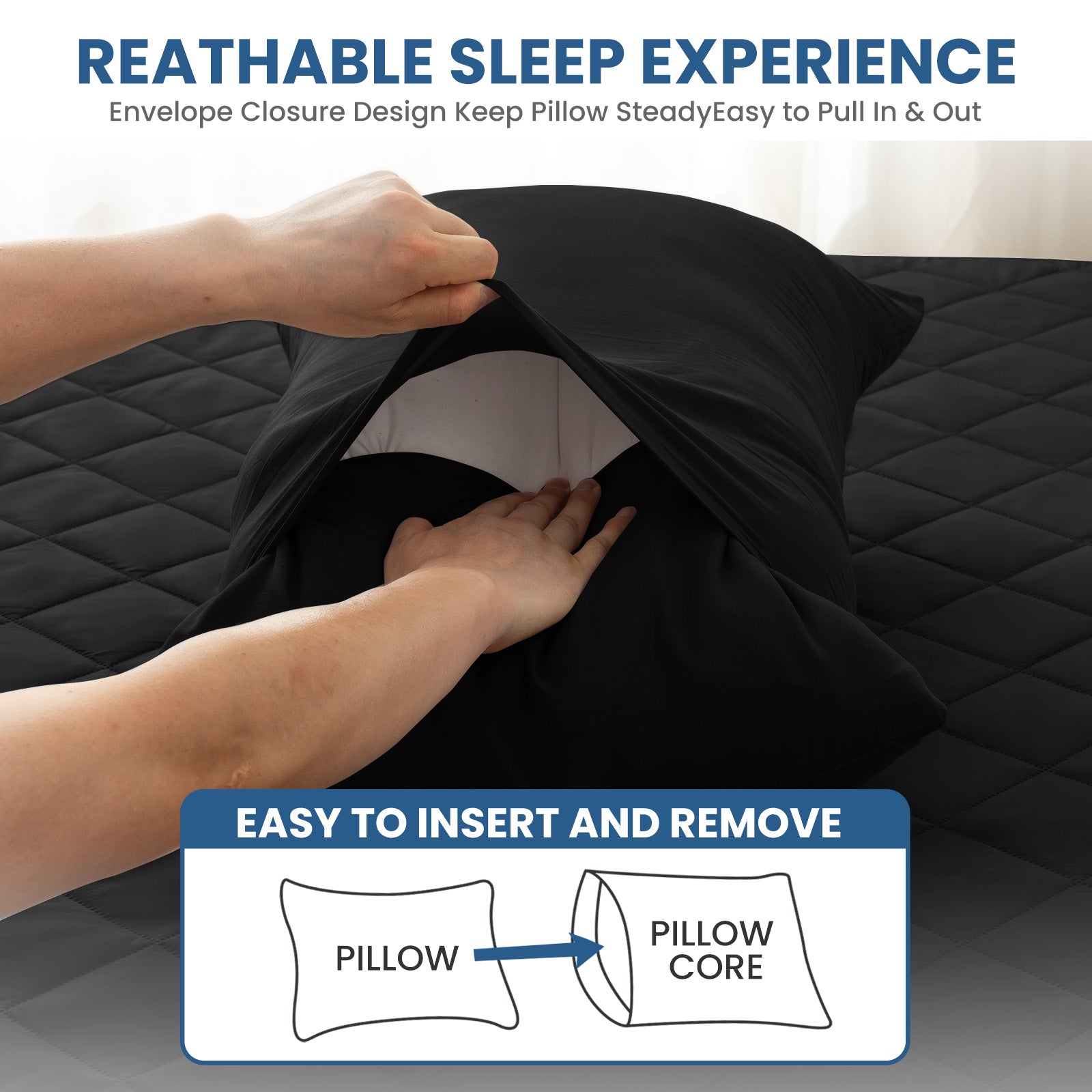 YSTYLE 2 Pieces Waterproof Bed Pillowcases 50x80cm Anti Mite-YSTYLE