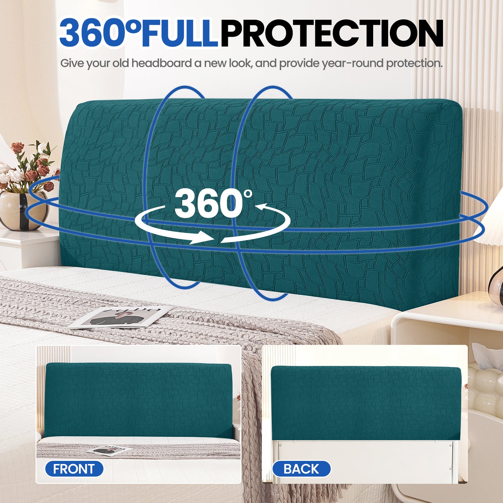 YSTYLE Universal Elastic 180cm Headboard Cover Dustproof Washable