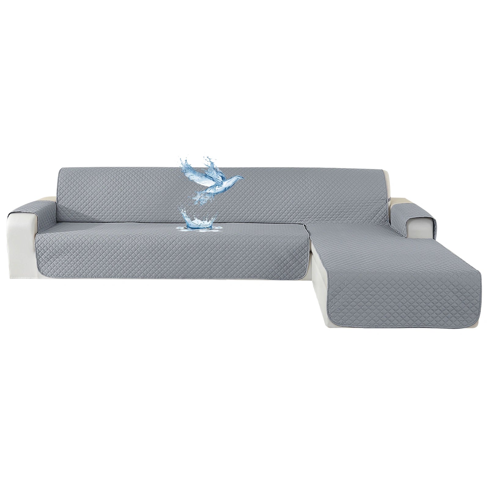 ESTILO Y-L para sofá de esquina impermeable de 4 asientos, antideslizante, diseño reversible península-rómbico