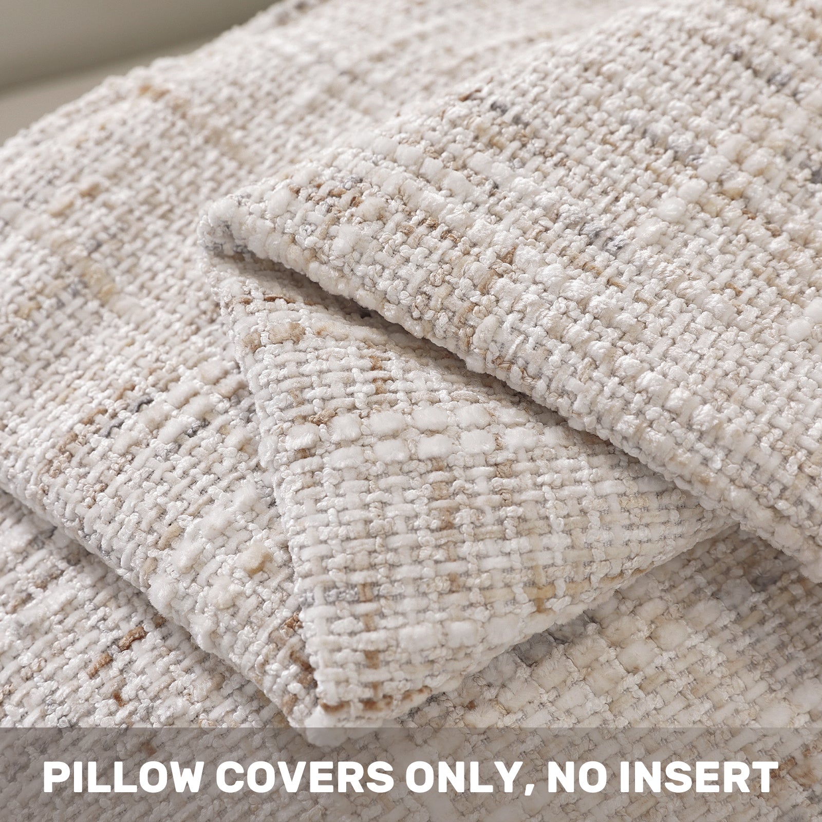 Ystyle Chenille Sofa Cushion Covers 60 x 60 cm, 2 Pieces, Soft Durable Cushion Cover, Sofa Cushion Cover with Corazón Shape, Elegant Decorative Pillowcase Living Room