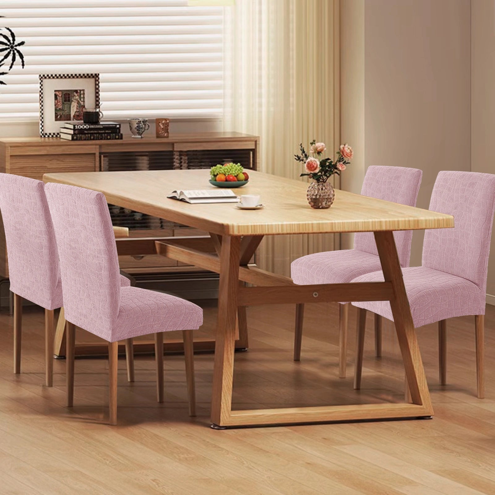 YSTYLE 4 PCS Fundas para Sillas – Ajuste Elástico, Resistente a los Rayones, Protector Universal para Sillas de Comedor - Ondulado 