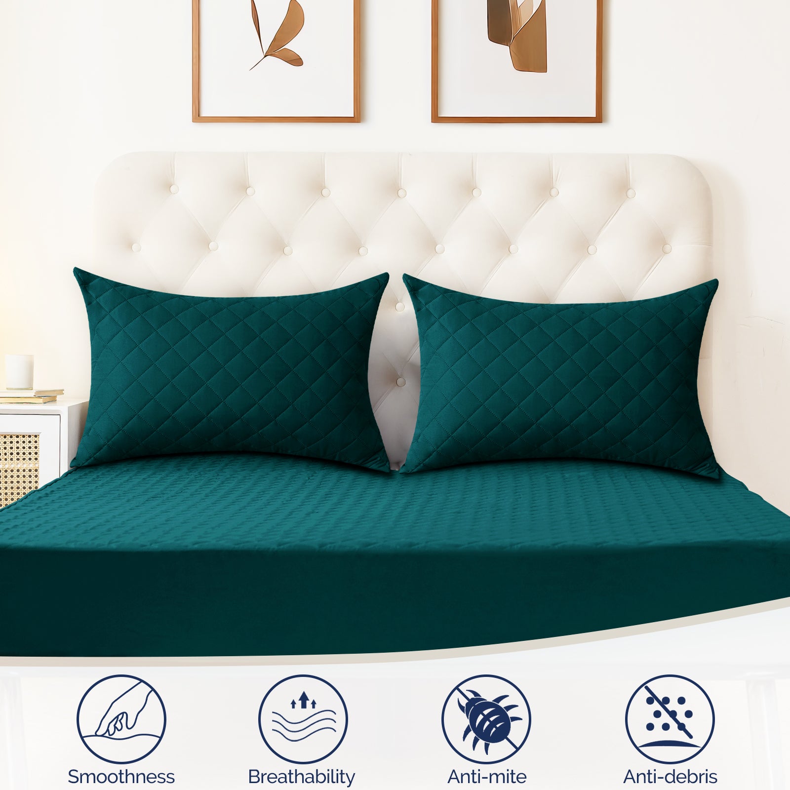 YSTYLE 2 Waterproof Pillowcases 50x80cm Breathable Anti Mite-YSTYLE