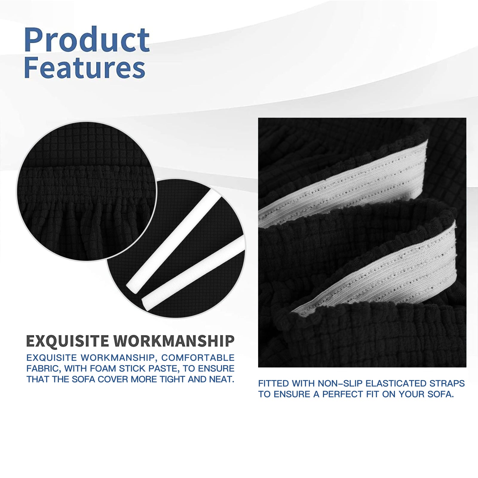 YSTYLE Cubierta de Sofá para 3 Personas – Elástica, Antideslizante y Amigable con Mascotas, Resistente a los Rayones, Lavable-Red 