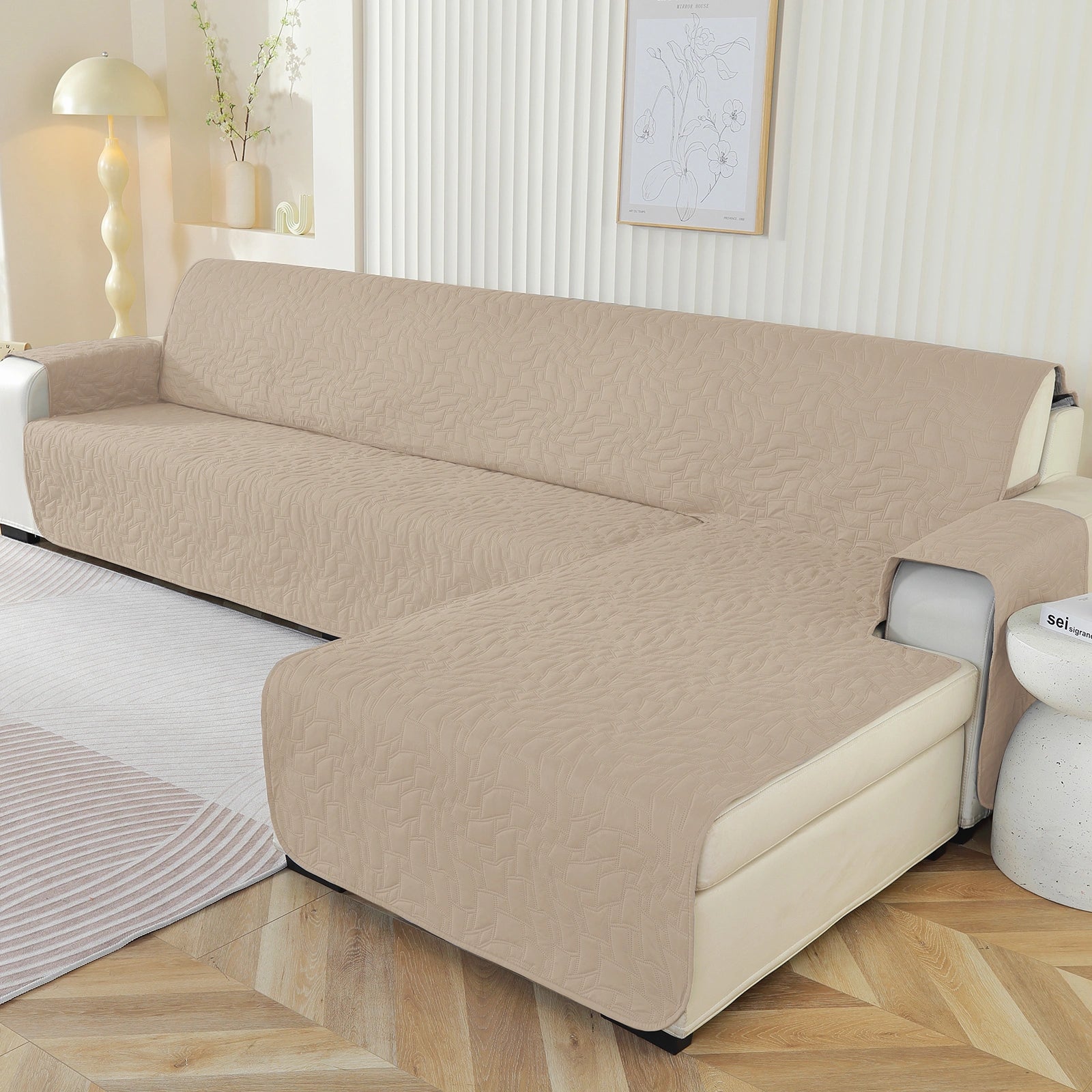 ETIQUETA YSTYLE L-Forma para Cubierta de Sofá de 2 Plazas - Impermeable, Antideslizante, Anti-Rascado de Gato, Protección Acolchada - Forma Cuadrada