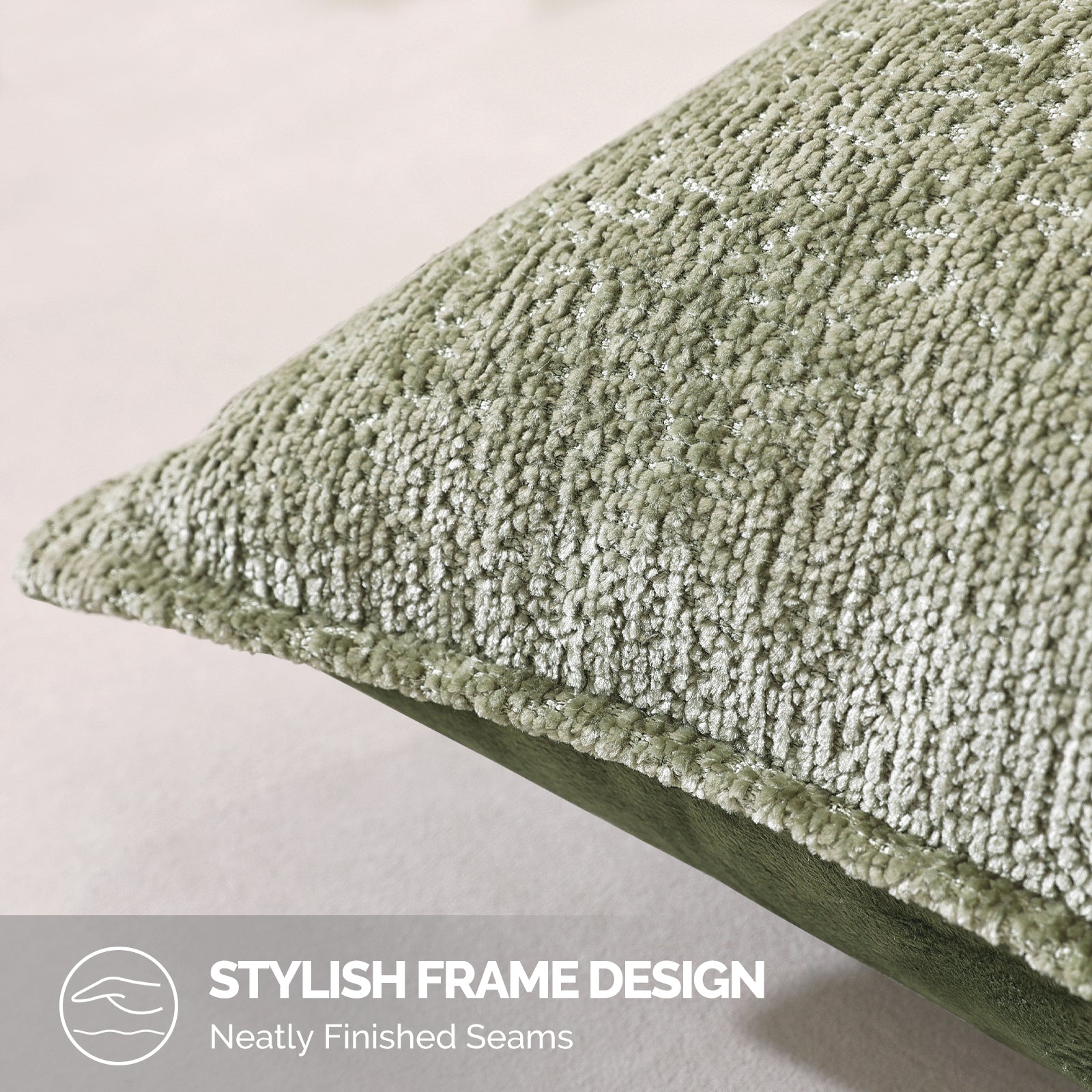 Ystyle Chenille Sofa Cushion Covers 60 x 60 cm, 2 Pieces, Soft Durable Heart-Shaped Cushion Cover, Decorative Elegant Pillow Case for Living Room