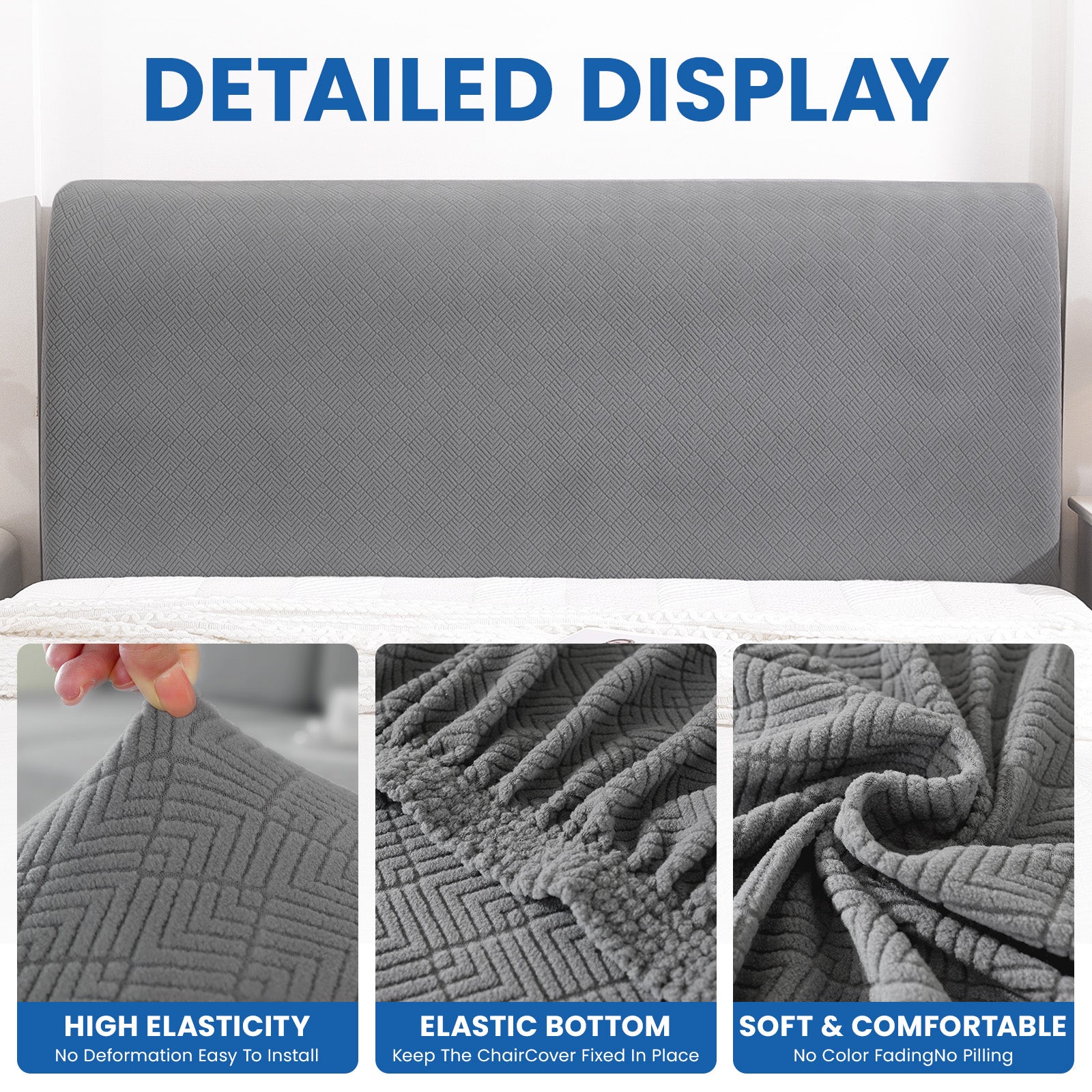 Ystyle 120cm Single Bed Headboard Cover Elasticated Headboard Slipcover, Universal Washable Single Bed Headboard Cover, Dust-Proof Headboard Protector