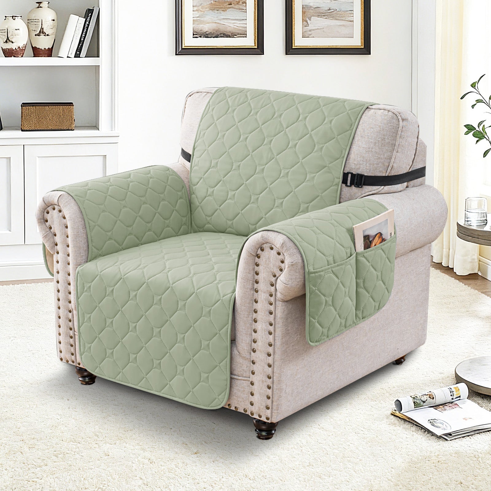 Copripoltrona impermeabile YSTYLE a 1 posto con tasche antiscivolo