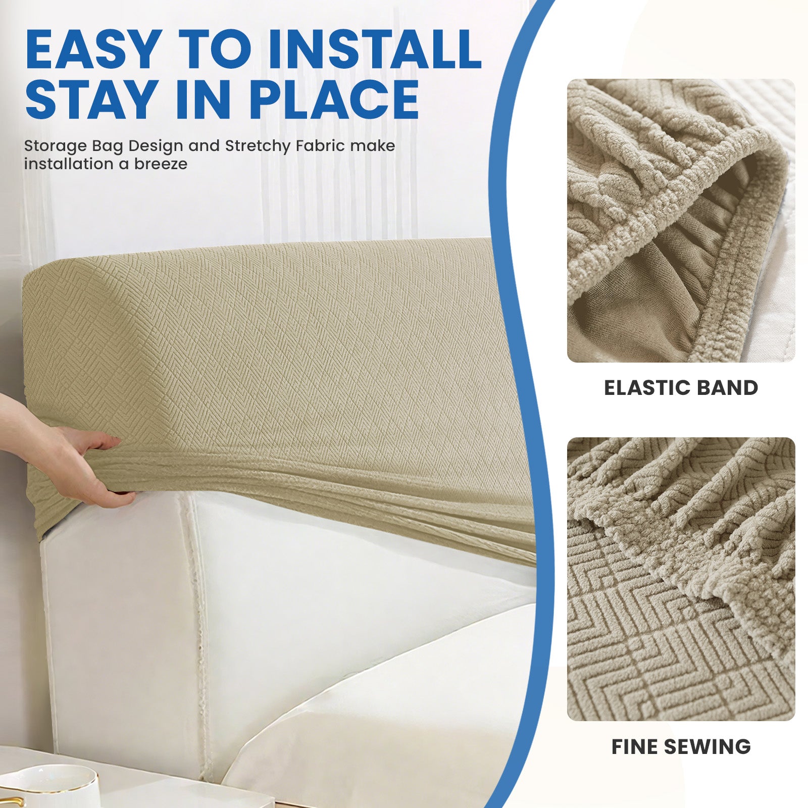 Ystyle 120cm Single Bed Headboard Cover Elasticated Headboard Slipcover, Universal Washable Single Bed Headboard Cover, Dust-Proof Headboard Protector