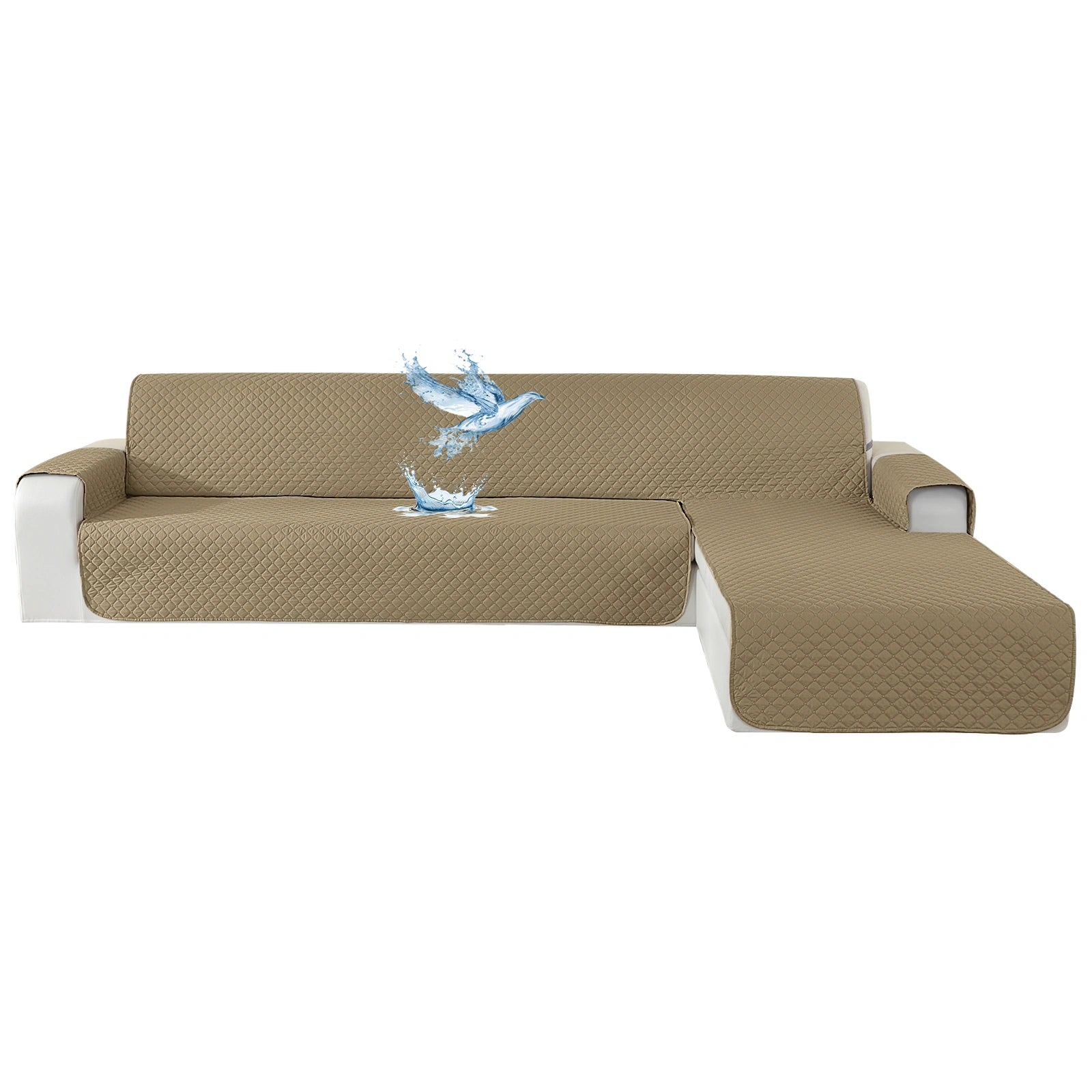 YSTYLE L-Tipo para Sofá de Esquina Impermeable de 3 Lugares con Capa, Antideslizante, Diseño Reversible de Península - Romboide