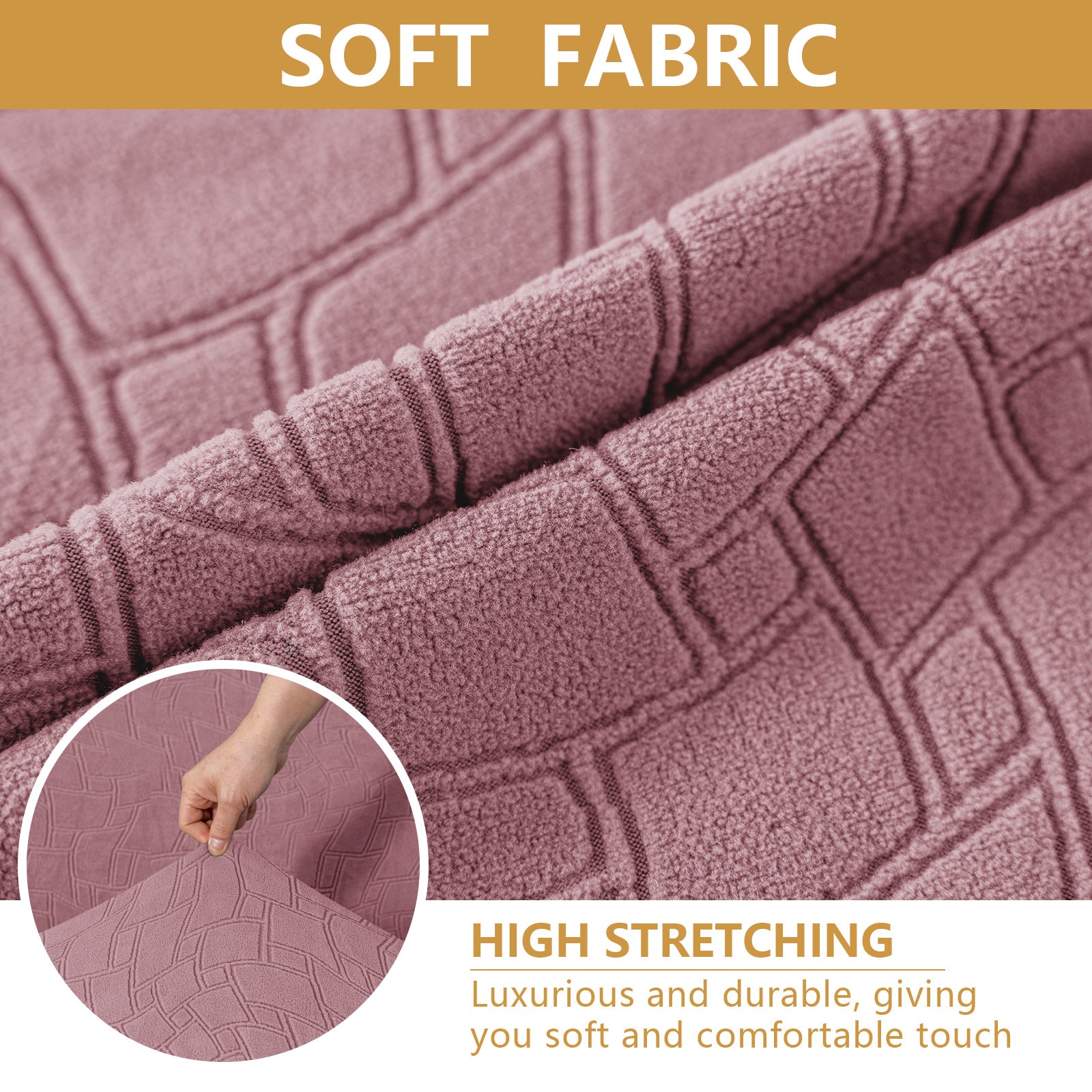 Ystyle 6-Piece Chair Covers with Backrest, Elastic Living Room Kitchen Chair Slipcovers, Soft Comfortable Anti-Scratch Chair Covers, Easy to Clean and Durable, Washable Removable