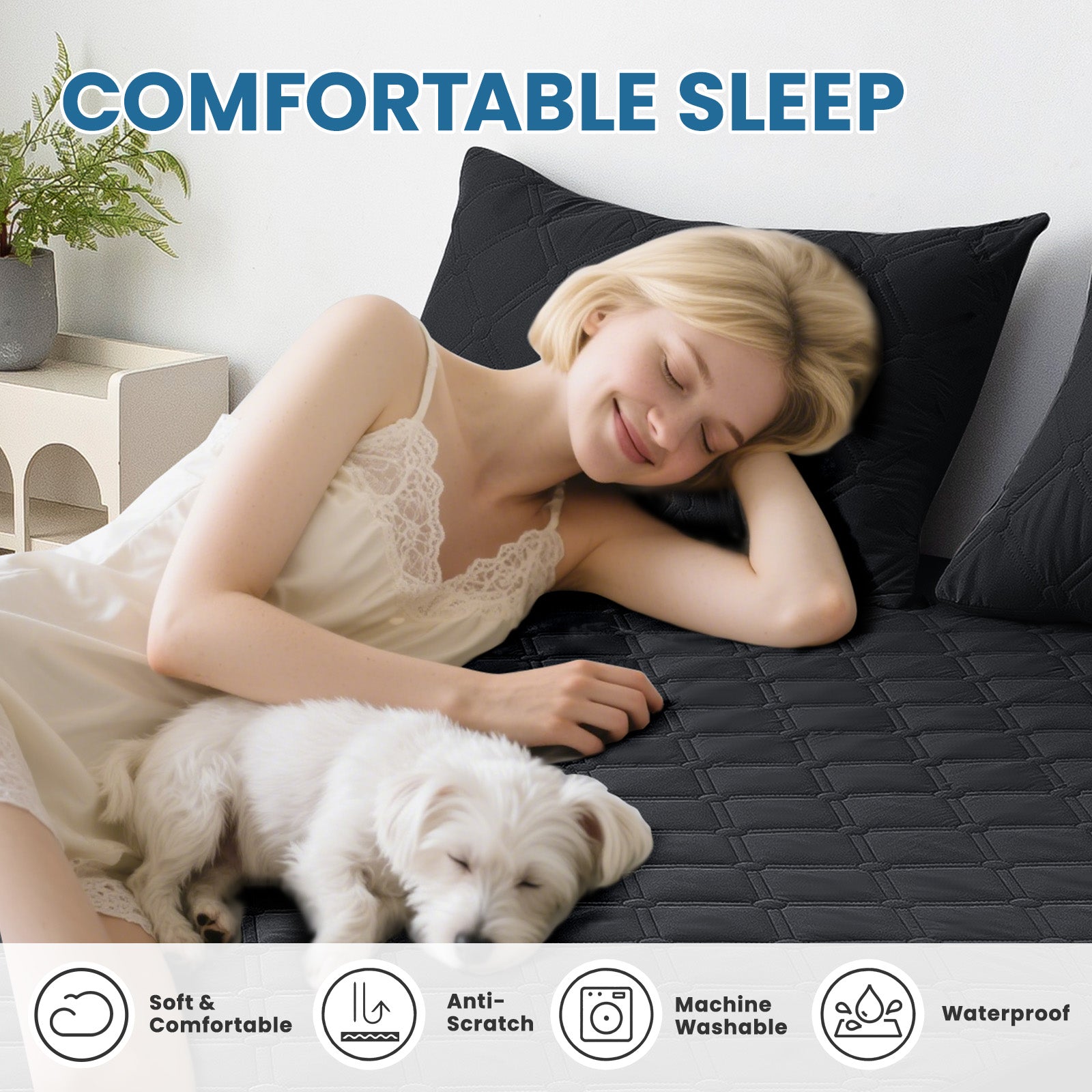 Ystyle Waterproof Mattress Protector – Double Size 160x190 cm Anti-Allergy & Scratch Resistant