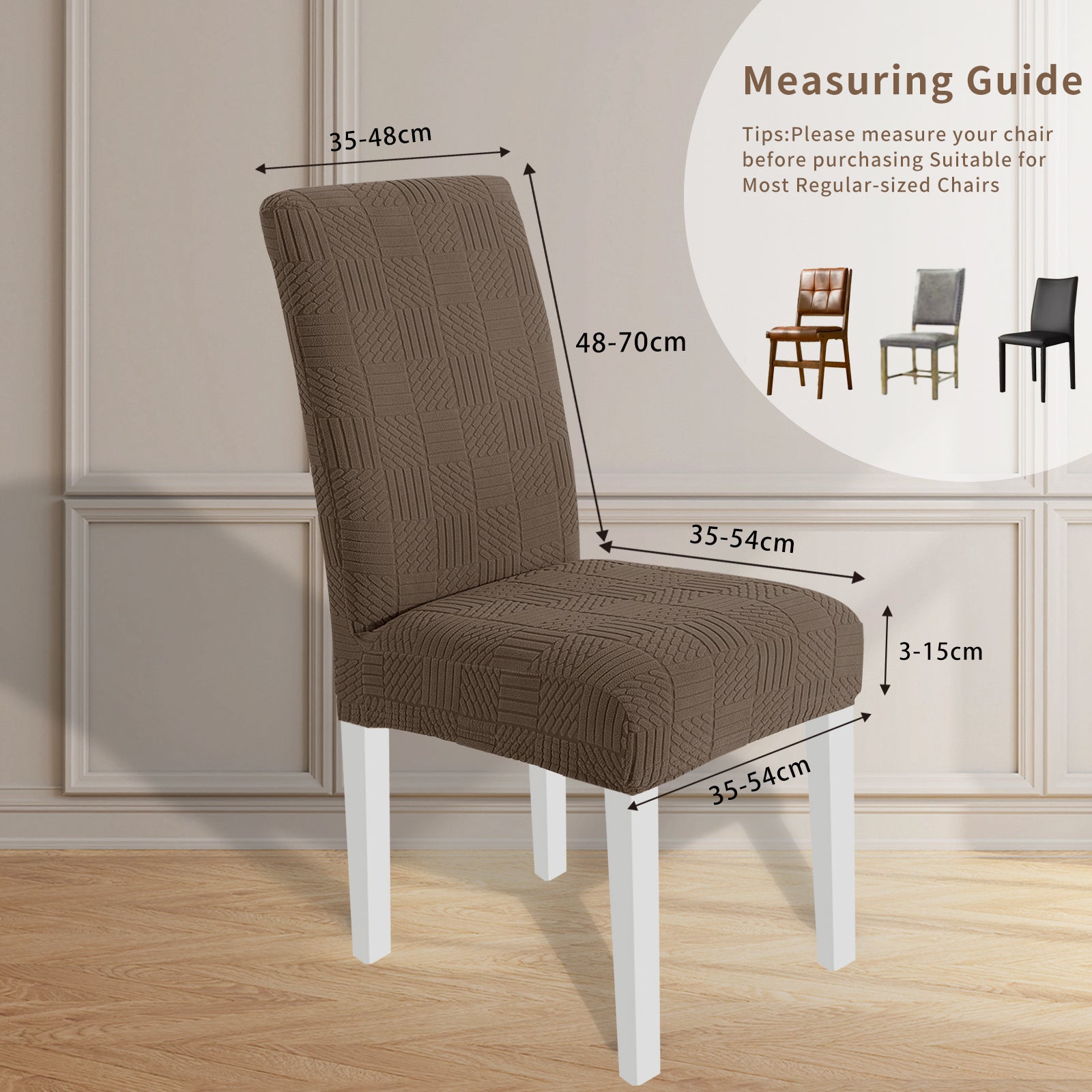 YSTYLE 2 Pieces élastique Dining Chair couvertures 48-70CM Back Height