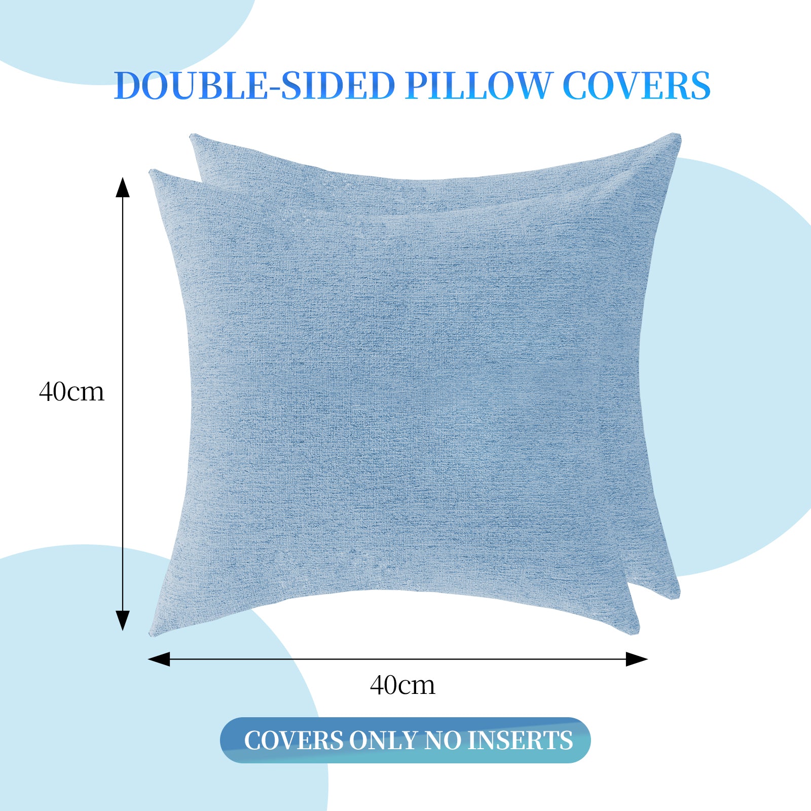 Ystyle 2 Pieces Linen Cushion Covers 40 x 40 cm, Decorative Sofa Cushion Covers, Invisible Zipper, Modern, Comfortable Sturdy, for Living Room, Bedroom